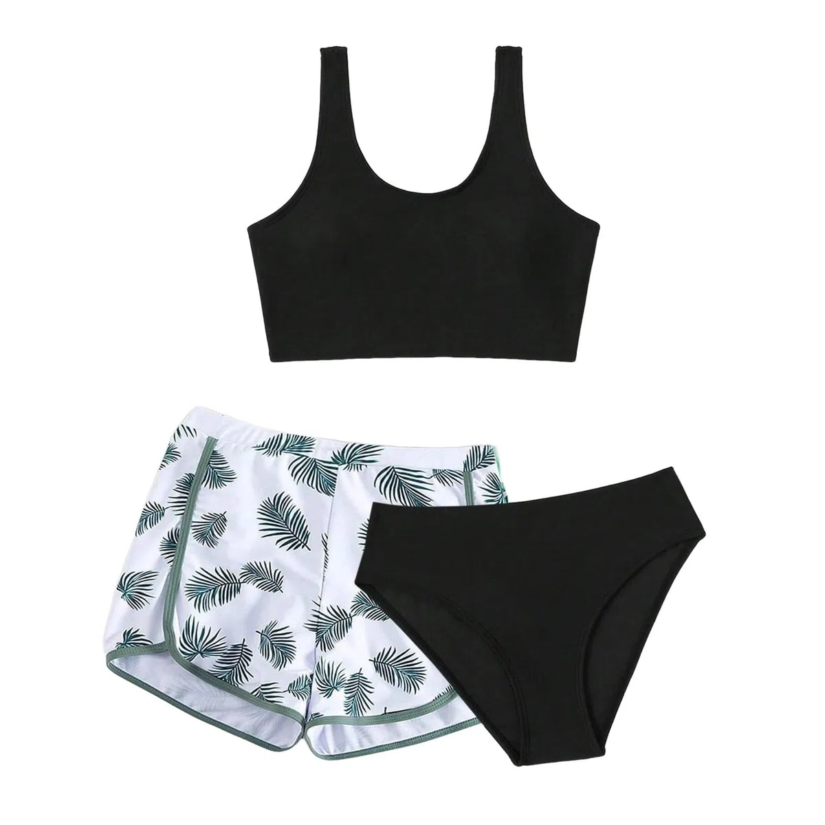 Traje de baño tankini para niña de 2 piezas: bonito tankini y bañador con estampado floral para niños pequeños, perfecto para la playa, la piscina y las fiestas.