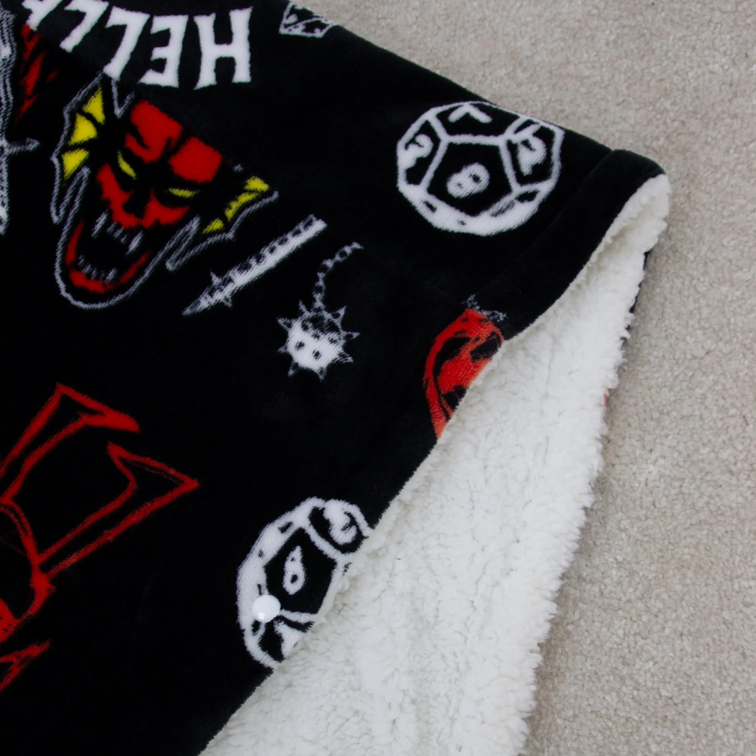 Stranger Things Poncho de forro polar con capucha oficial, diseño demagorgon, cálido y suave
