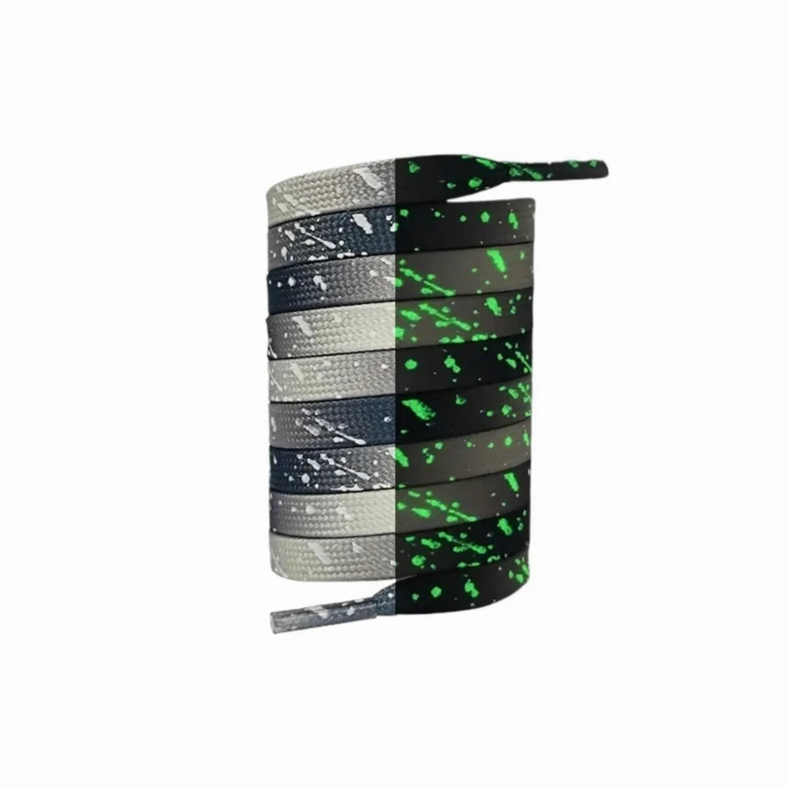 5 pares de cordones planos fluorescentes y luminosos for zapatillas deportivas, con estampado flores anacardo tinta que brillan en la oscuridad Para Zapatos Casuales