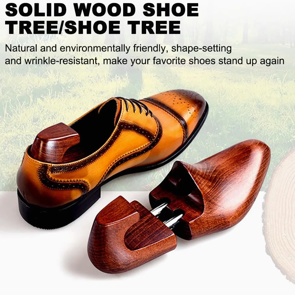 Horma De Zapatos De Madera Maciza para Hombre, Horma De Longitud Ajustable, Horma De Diseño Ergonómico, Moldeador De Zapatos, Talla 39-46, Marrón Oscuro,41 to 42