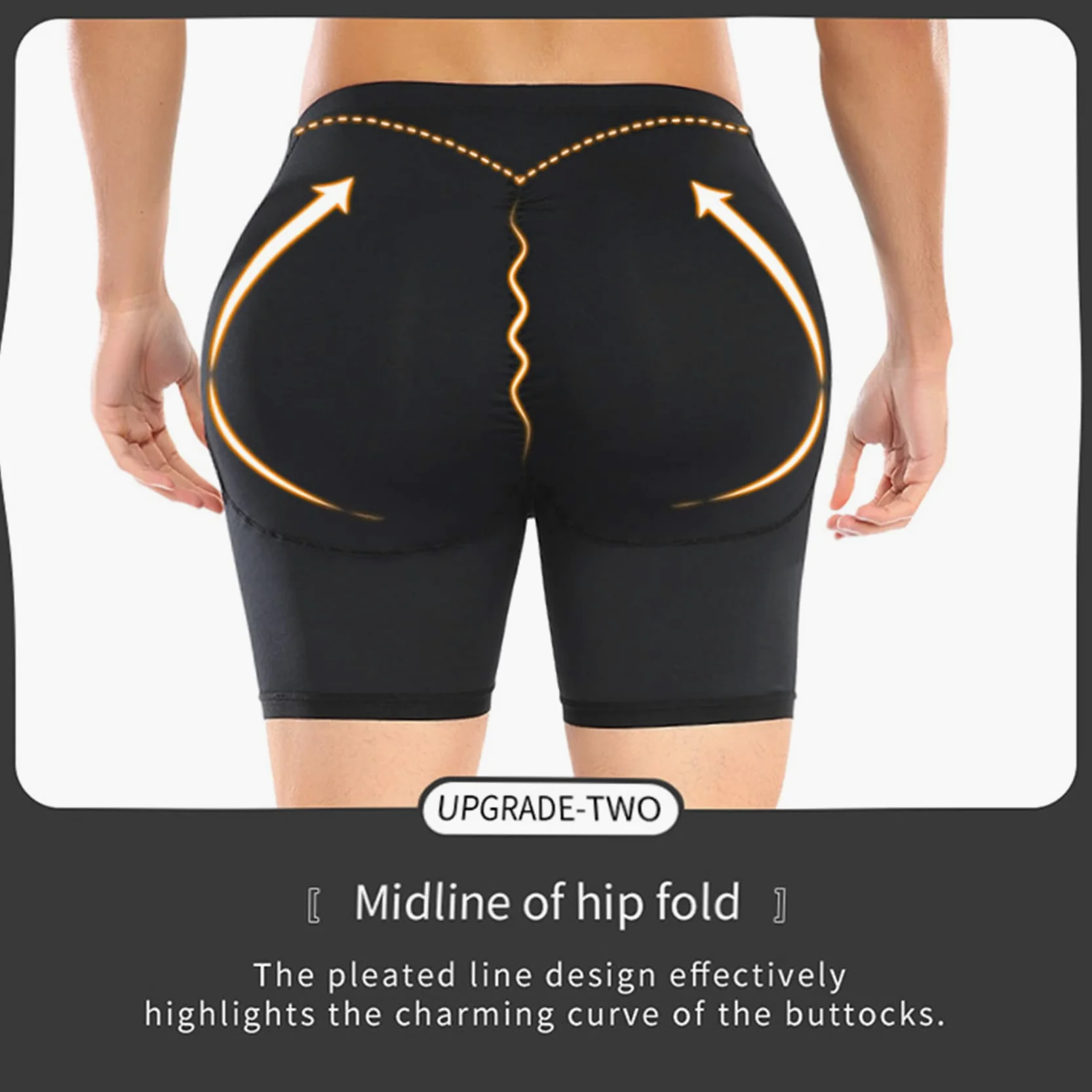 NLAVW Shorts Shorts de Shorts del Cuerpo de los Hombres 4xl-6XL, Shorts Shorts Shorts Breast Shorts Butt Booster Ropa Interior Hip-up Shaper Shaper Shaper Boxer,Negro,3XL