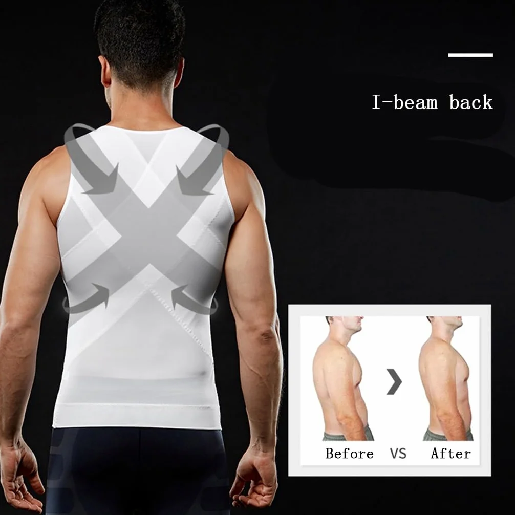 HLTYGWX Fajas para Hombres Control de Barriga Cuerpo Completo Adelgazante Body Cremallera Busto Abierto Esculpir