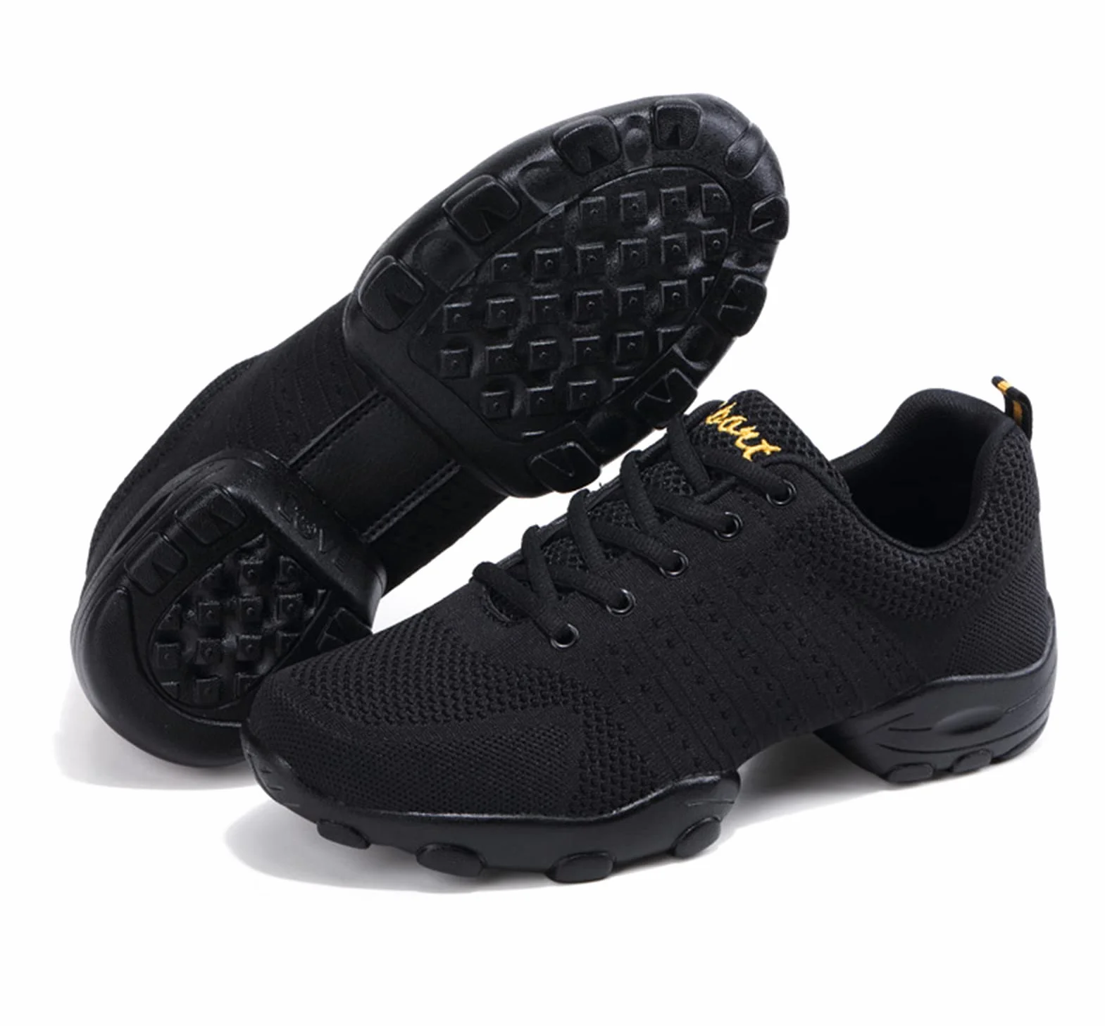 Zapatos De Baile para Hombres, Zapatos De Baile De Deportes Casuales, Adulto De Los Hombres Volando Tejido De Malla Suave Aptitud Suave Fitness Four Seasons Dance Shoes(40 EU, Black)