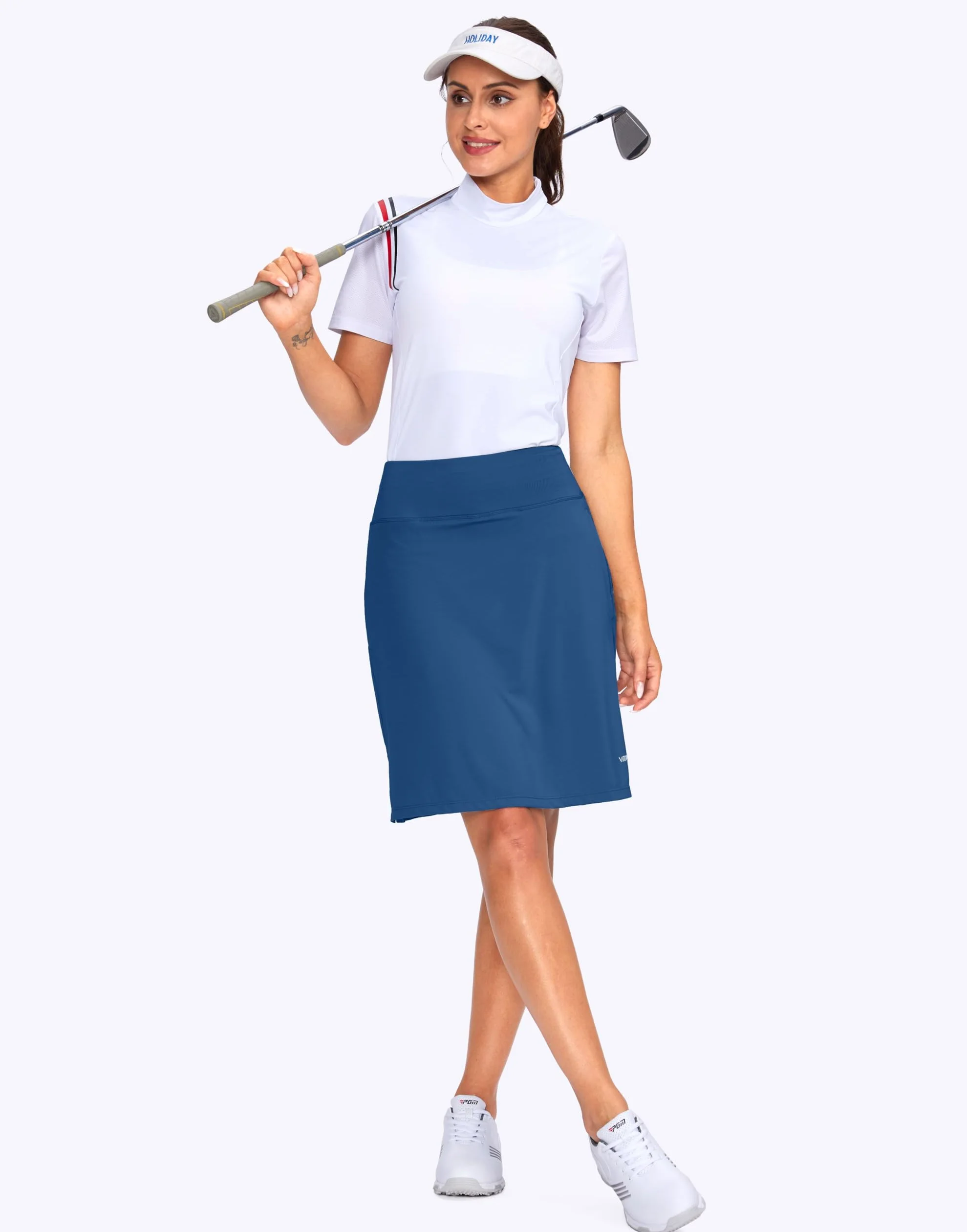 Viodia Falda pantalón de 50,8 cm hasta la Rodilla para Mujer, con protección UPF50+, Falda atlética de Tenis y Golf para Mujer, Faldas Casuales de Verano