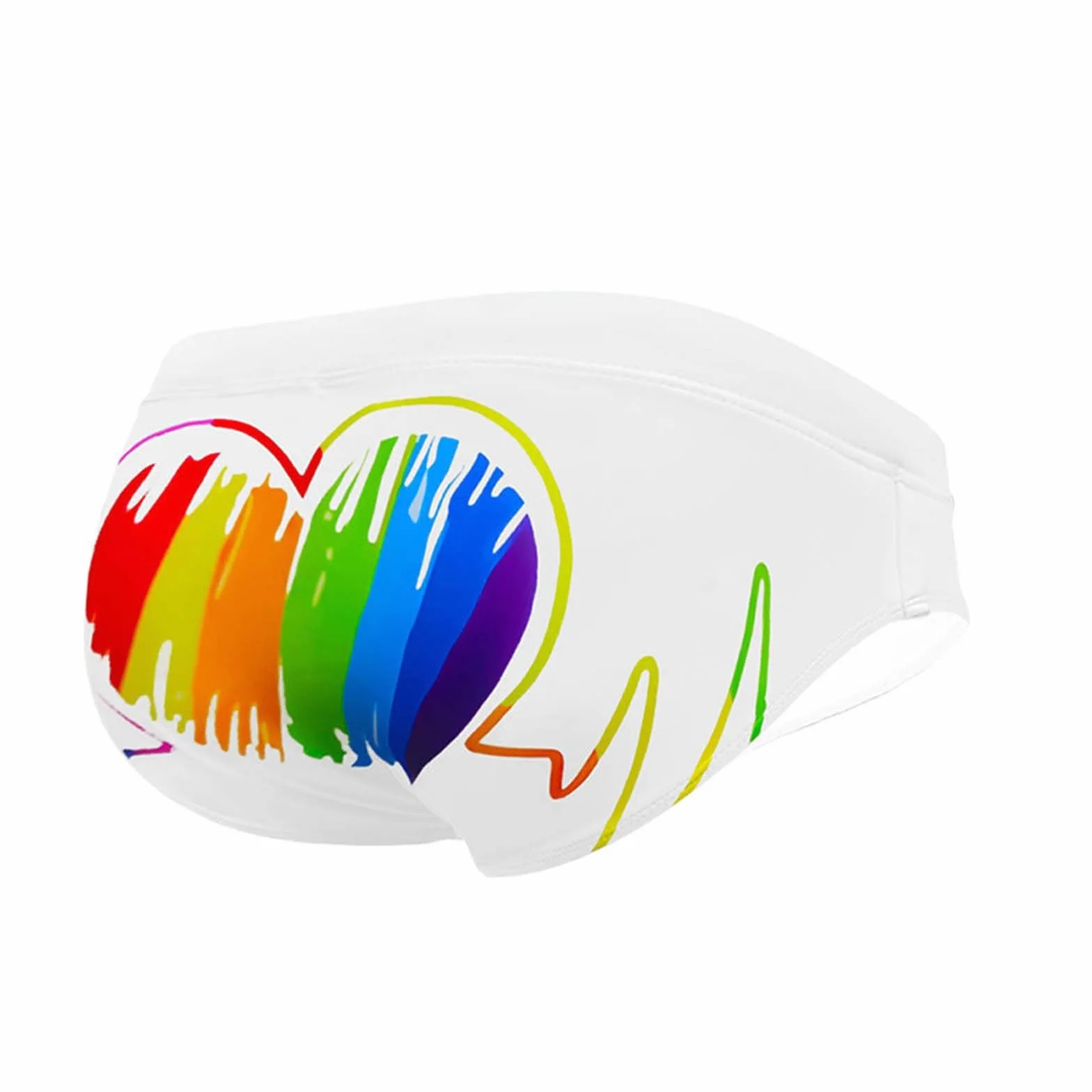 Bañador Hombre Slip Corazones con Relleno Deportivo Ropa de Baño Corto con Cordón Surf Natación Piscina