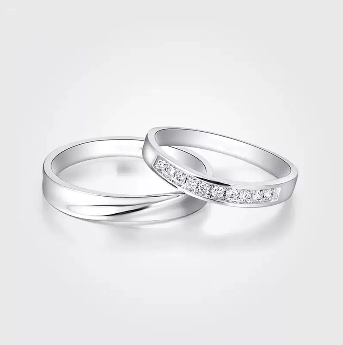 Wycian Anillos Boda Hombre Anillo Plateado PT950 Polaco Talla 30 Sólido No Chapado Moda para Esposa Cumpleaños Joyas