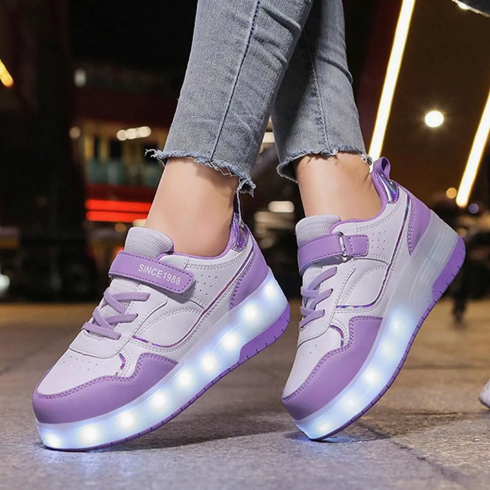 Hiseng Zapatillas con Ruedas Niña 29-40EU, Zapatos con Ruedas para Niñas Zapatillas con Ruedas Niño Zapatillas Patines Zapatos con Ruedas Zapatillas Ruedas Niña Multifuncionales Bambas con Ruedas