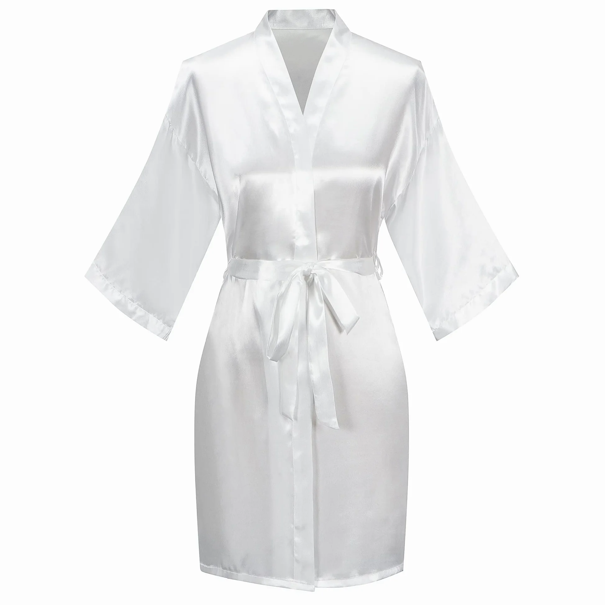 Bata de baño de 6 piezas para novia y dama de honor con diamantes de imitación, vestido tipo kimono