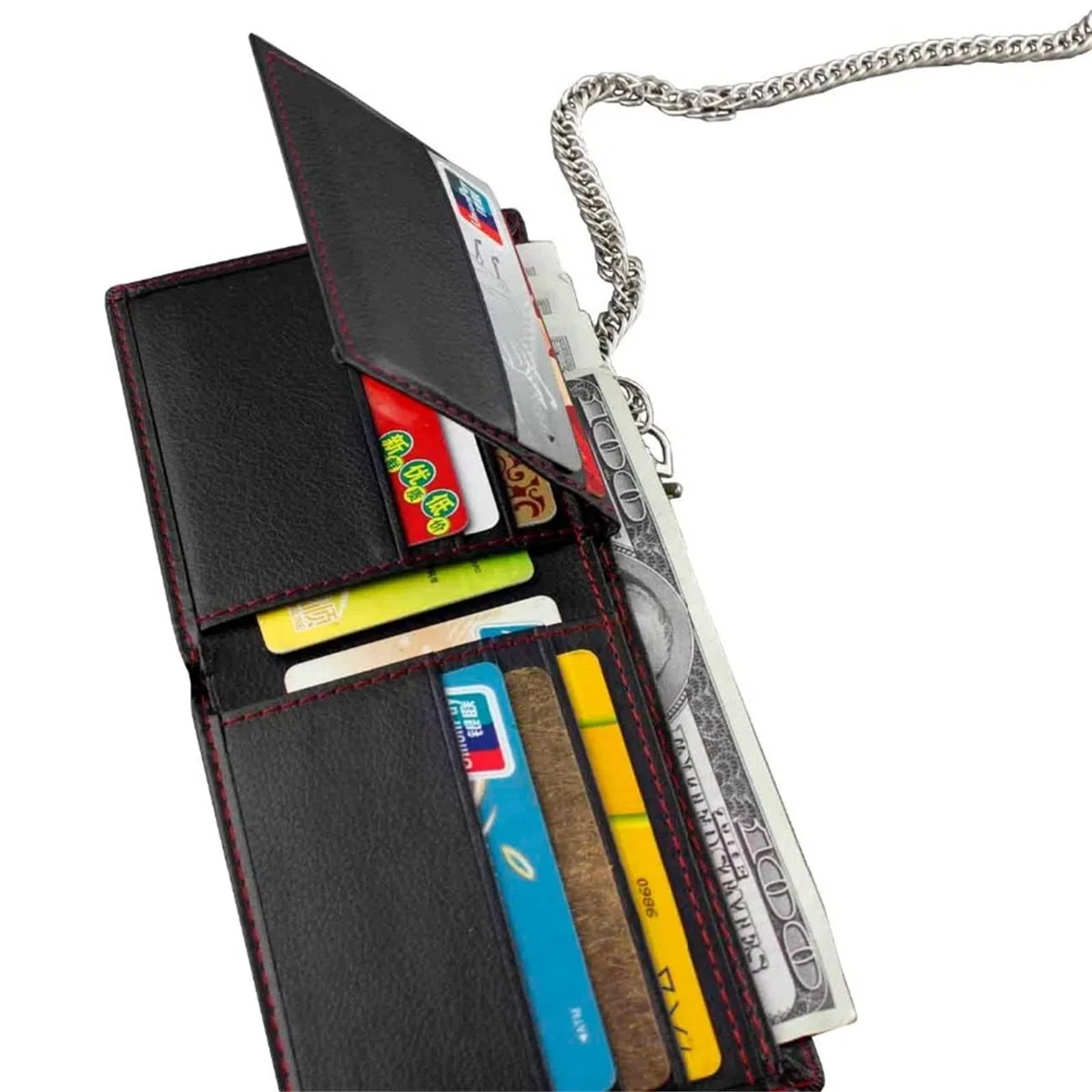 Cartera Cadena Piel Billetera con Cadena for Hombre, Billetera de Cuero for Bicicleta, camión, Rock para Hombres