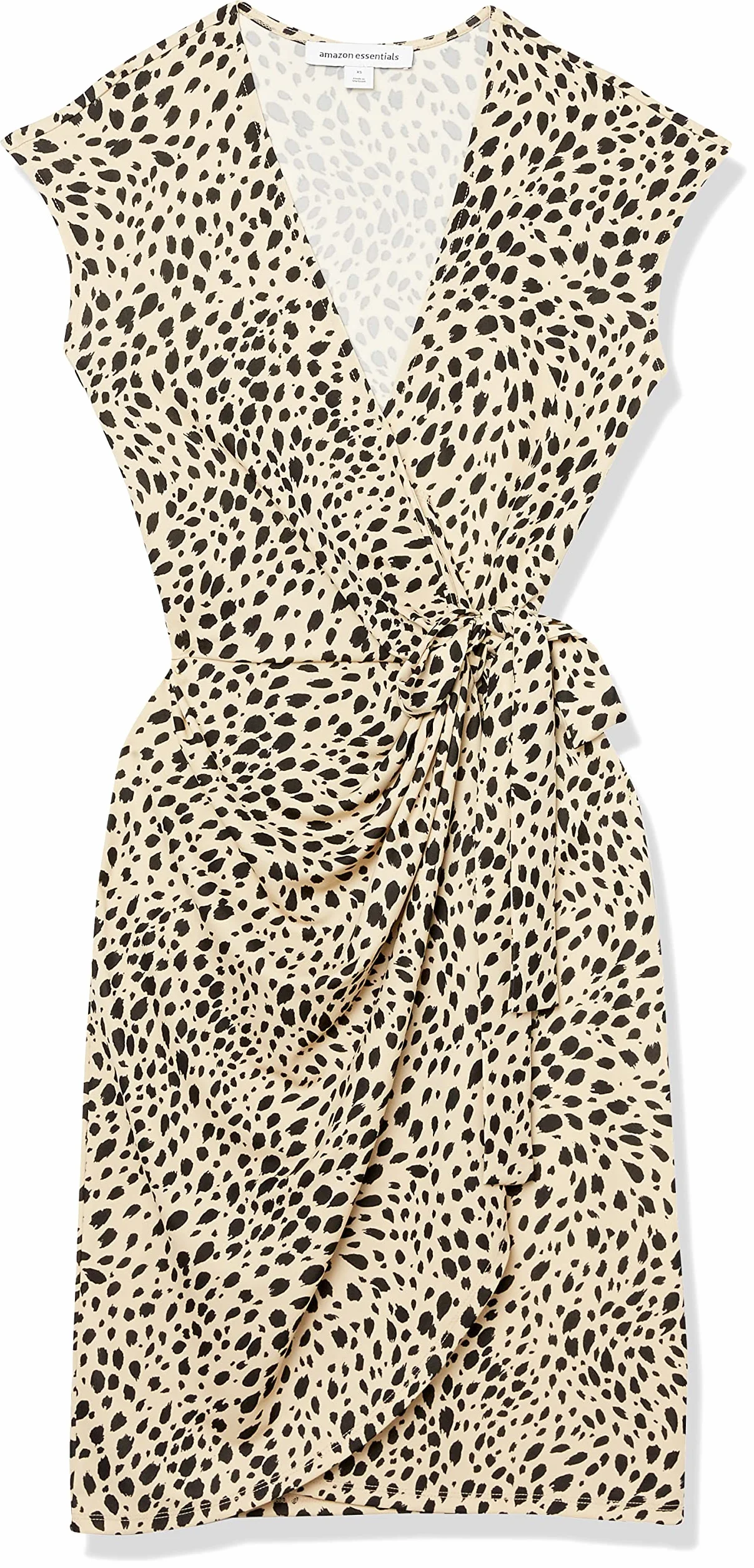 Amazon Essentials Vestido Cruzado clásico con Mangas Casquillo Mujer Tallas Grandes