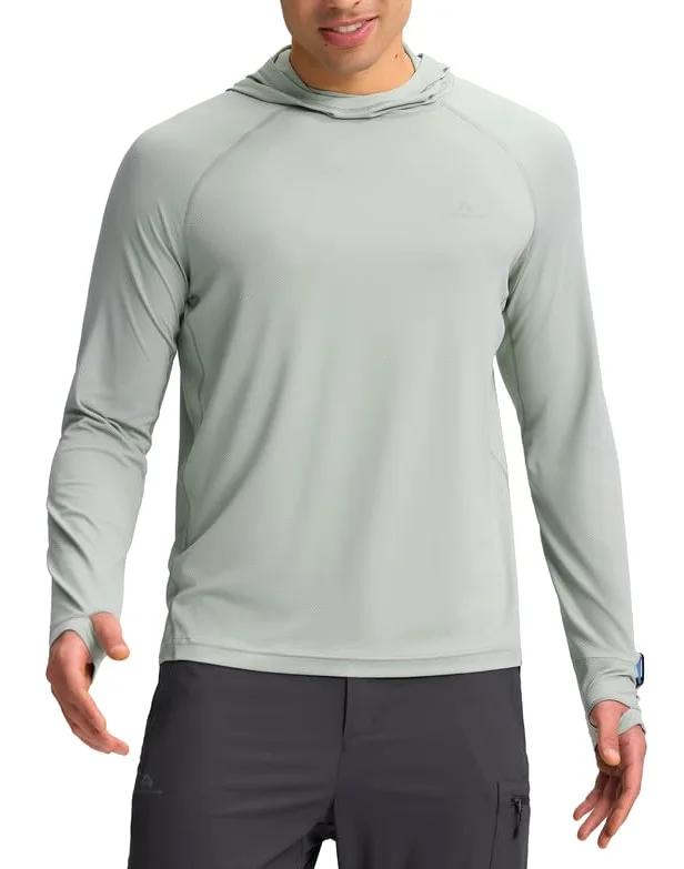 Pioneer Camp Sudadera con capucha UPF 50+ para hombre como camiseta de protección UV, secado rápido, para deportes acuáticos, pesca y verano, con diseño de agujero para el pulgar