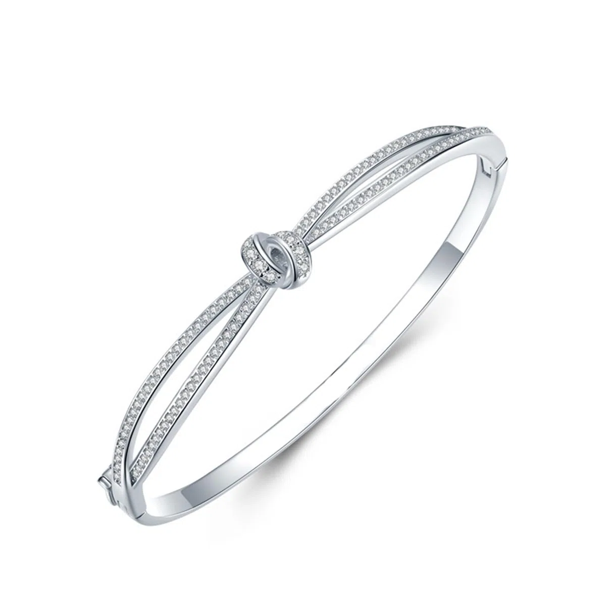 Pulsera infinita para mujer, moissanita con nudo infinito para mujer, oro blanco de 9 K, 14 quilates, 18 quilates, Pt950