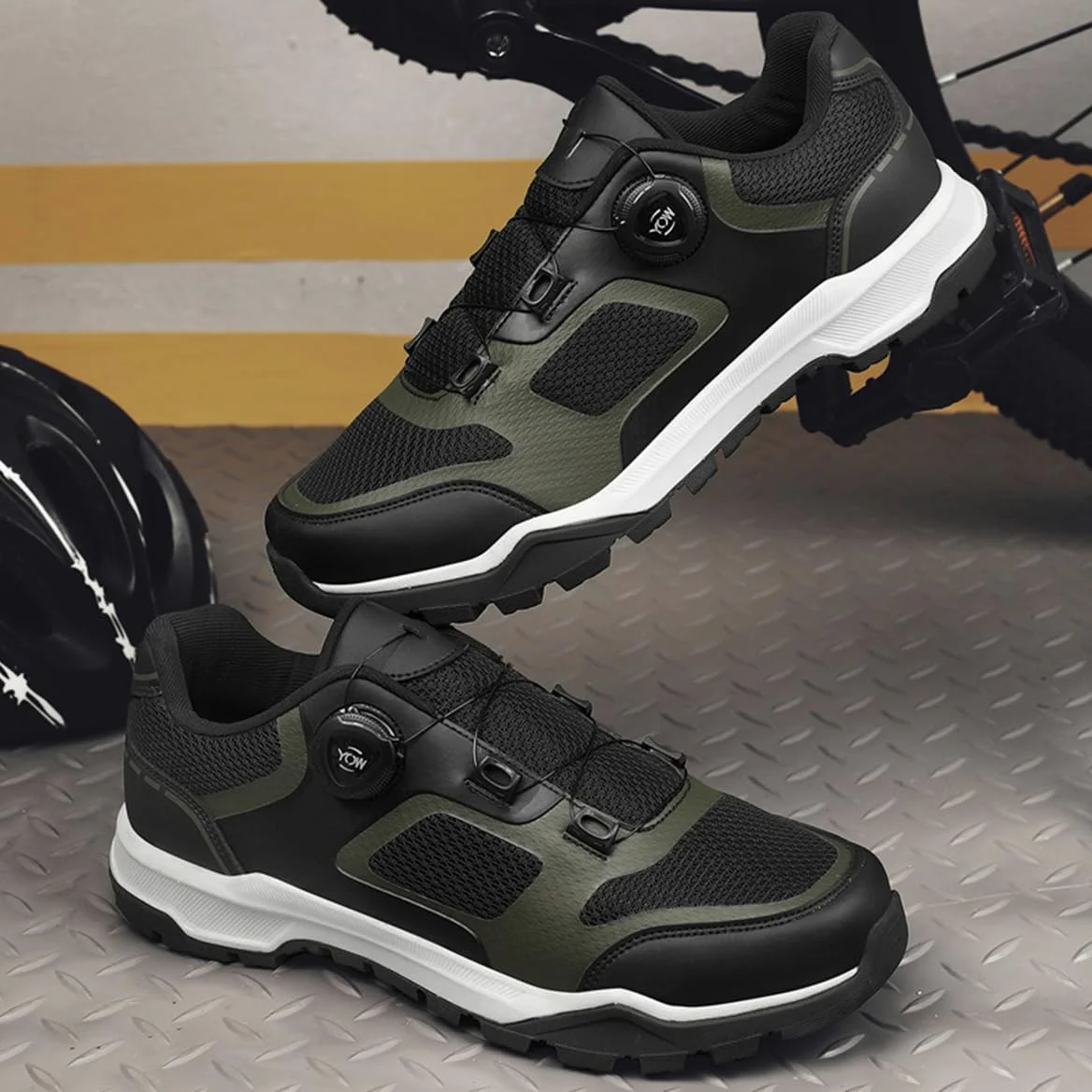 Zapatillas Ciclismo MTB Hombre Mujer, 38-46 EU Exteriores Zapatillas Bicicleta de Montaña Compatibles con Todos Los SPD para Deportes al Aire Libre