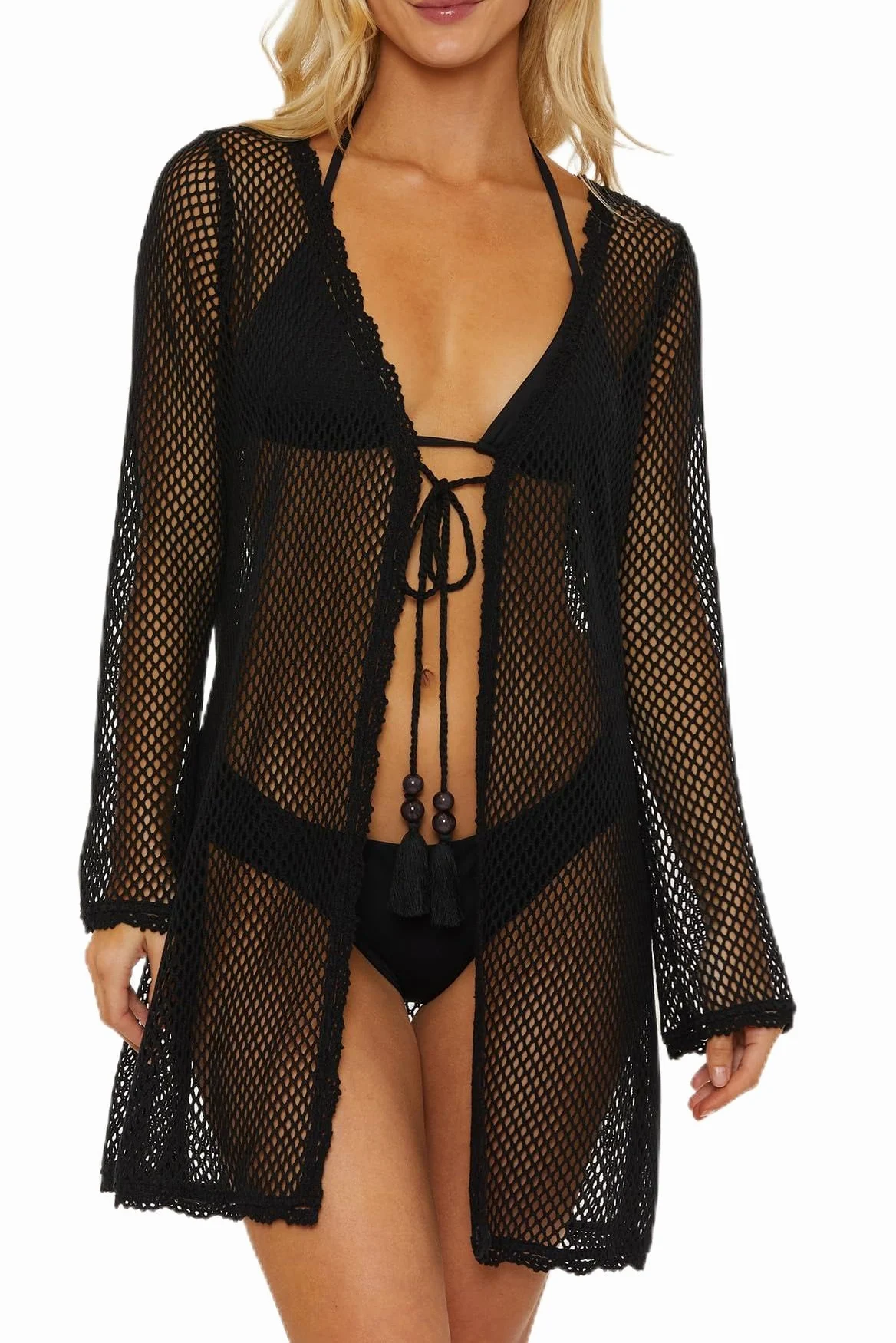 ISABELLA ROSE Amalfi Tie Front Kimono, Casual, Beach Cover Ups For Women Salida de baño para Mujer