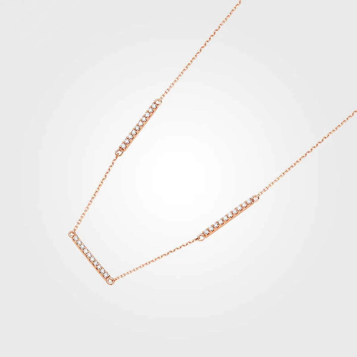 Collares para mujer, collar delicado de oro rosa de 9 quilates, 14 quilates y 18 quilates con diamantes de 0,16 quilates