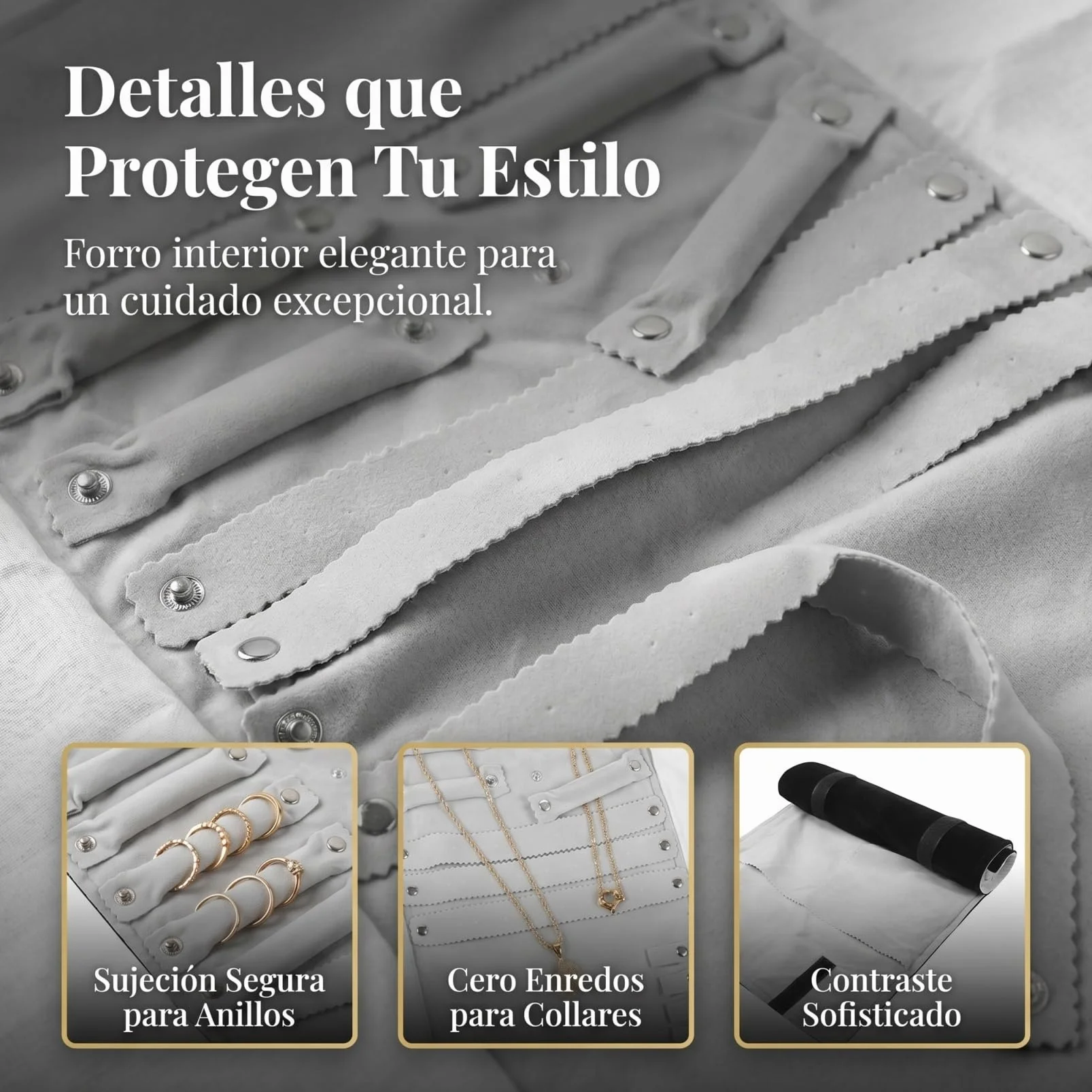 CALLARON Organizador Para Joyas Espacio Para Brazaletes Anillos y Collares Bolsa Portátil De Tela Resistente Para Almacenamiento Casa y Viajes