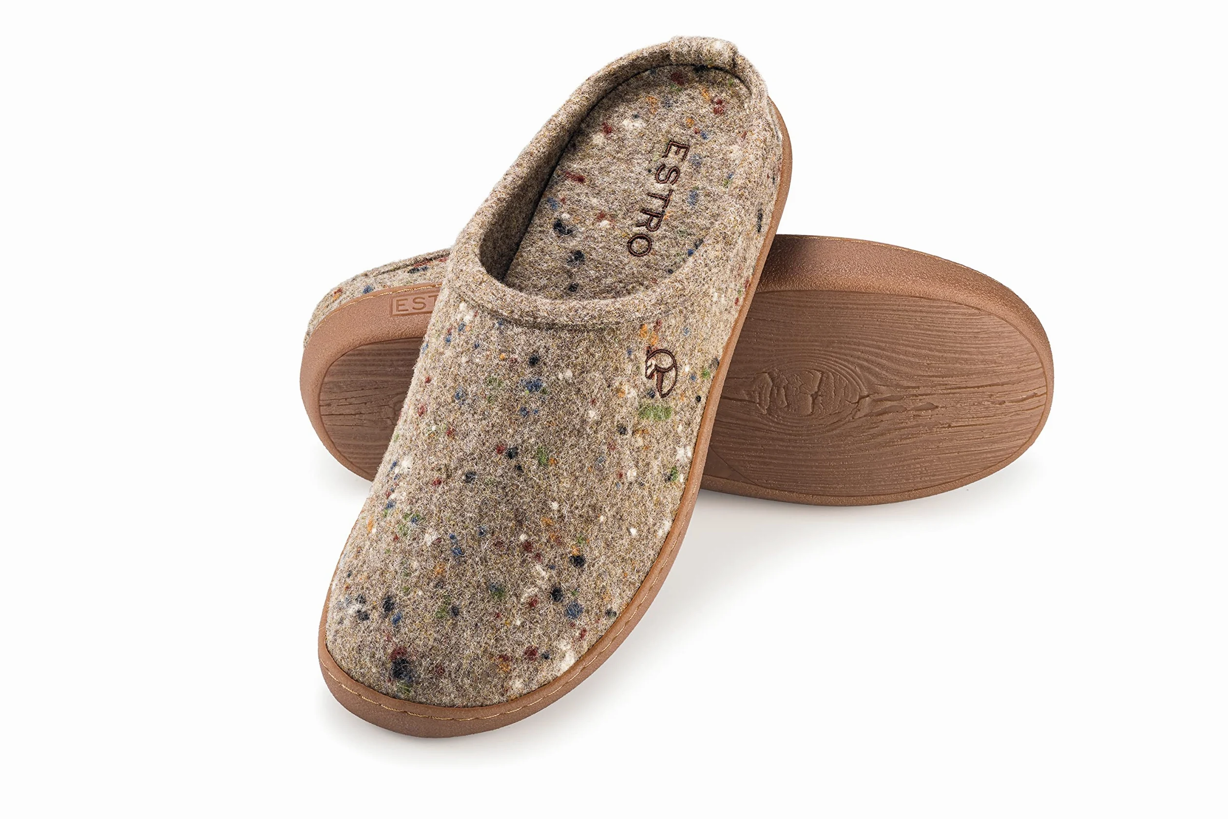 ESTRO Zapatillas Casa Hombre Cerradas - Pantuflas Hombre Fieltro Zapatillas de Casa Fieltro Babuchas Con Suela Goma DUO