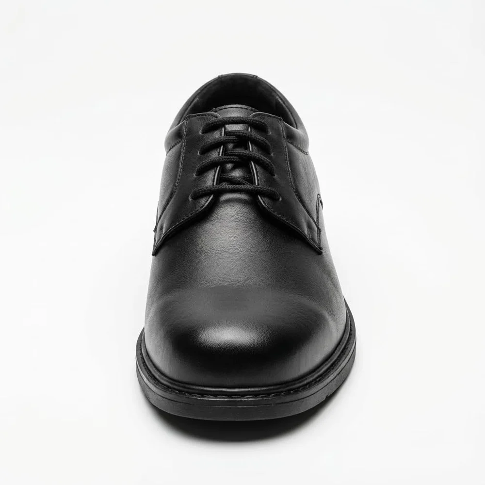 Zapatos de vestir de cuero para hombre con cordones estilo Derby | Diseño formal de puntera redondeada, tacón bajo y suela cosida para oficina, bodas, ceremonias y eventos elegantes