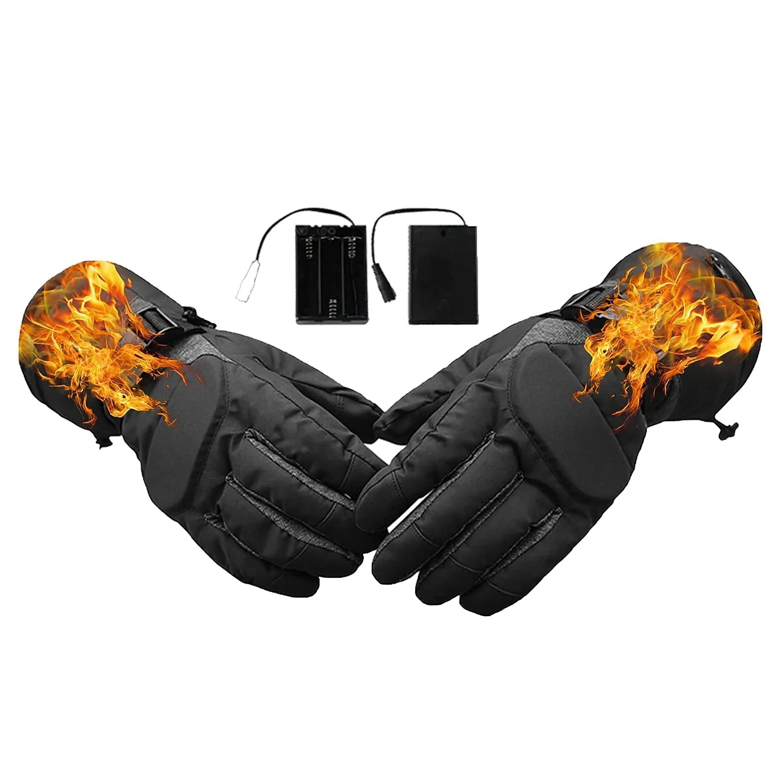 Senderismo Esquí Guantes calefactores Inteligentes, Guantes térmicos para Invierno al Aire Libre con Pilas, Calentadores de Manos Calientes 3 Niveles de Calentamiento, para Hombres