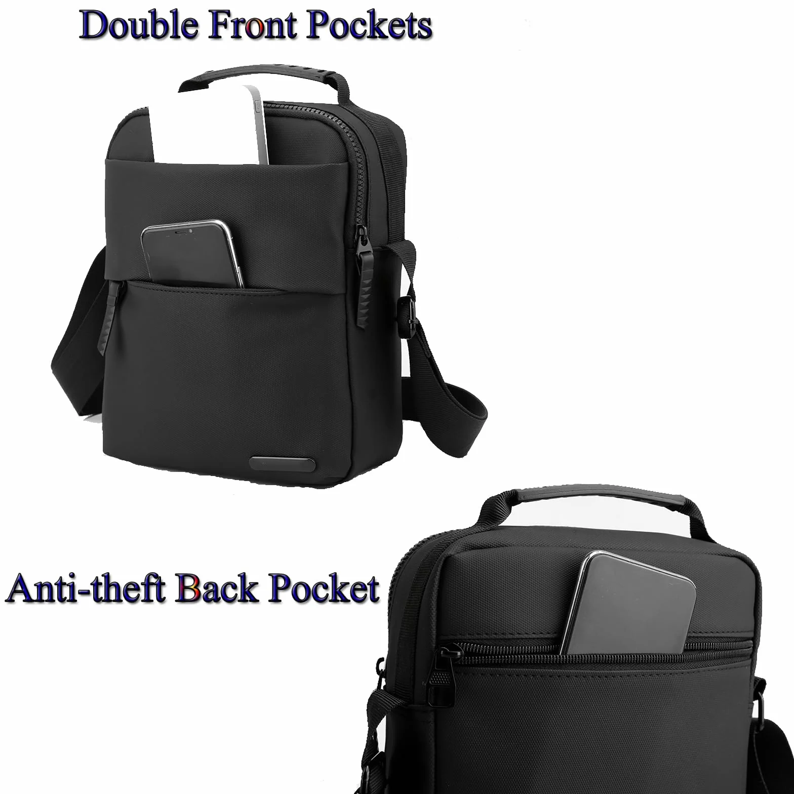 Bandoleras Hombre Bolso de Hombro Bolsas de Mensajero de Negocios Bolso de Mano Mariconeras para Hombres Moda Crossbody Bag Shoulder Casual