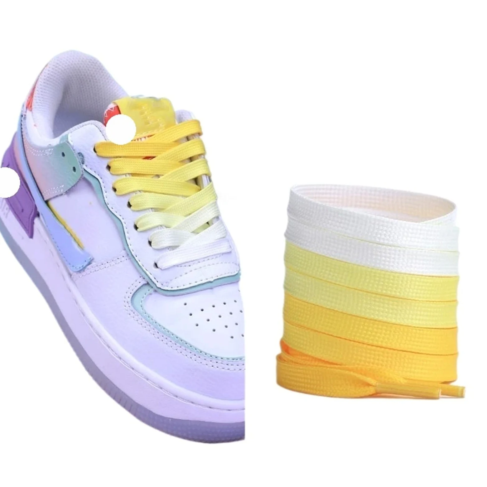 5 pares de cordones planos colores arcoíris for hombre y mujer, universales, informales, lona, coloridos Para Zapatos Casuales