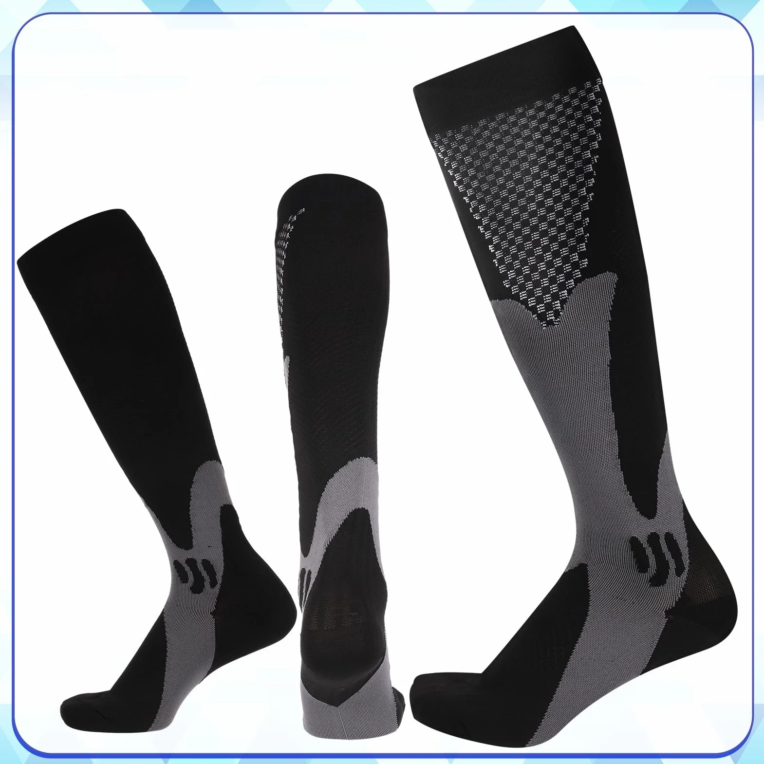Utensilsto Calcetines de Compresión Unisex 15-25 mmHg Deportivos Elásticos Hombre Mujer Correr