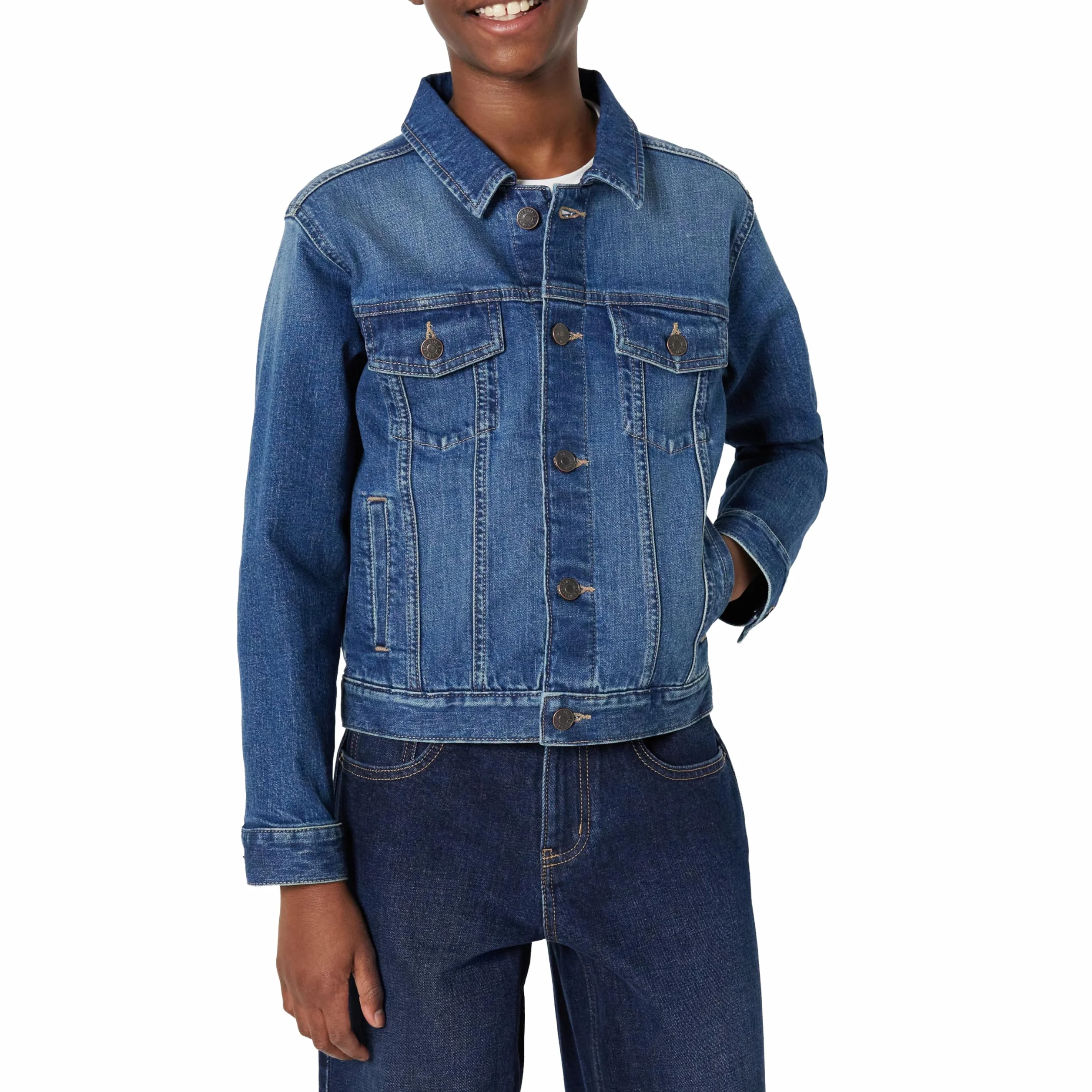 Amazon Essentials Chaqueta Infantil Vaquera Tipo Trucker de Corte Estándar