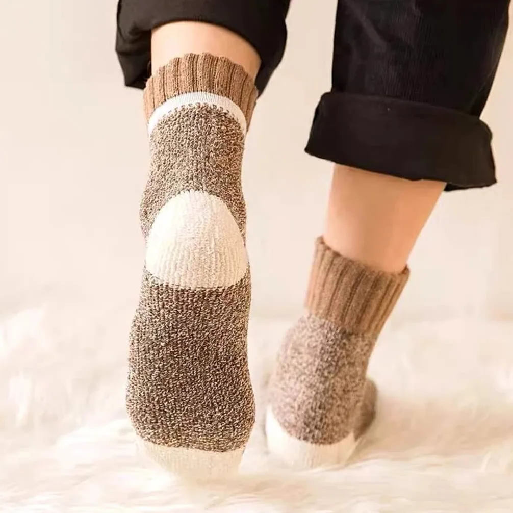 Chtom 5 Pares/Lote de Invierno espesando Calcetines de Lana Toalla de los Hombres Mantenga Calientes Calientes de Calcetines for Masculinos Thermal 38-45 (Color: 5 Mixto Tamaño: 38-45)
