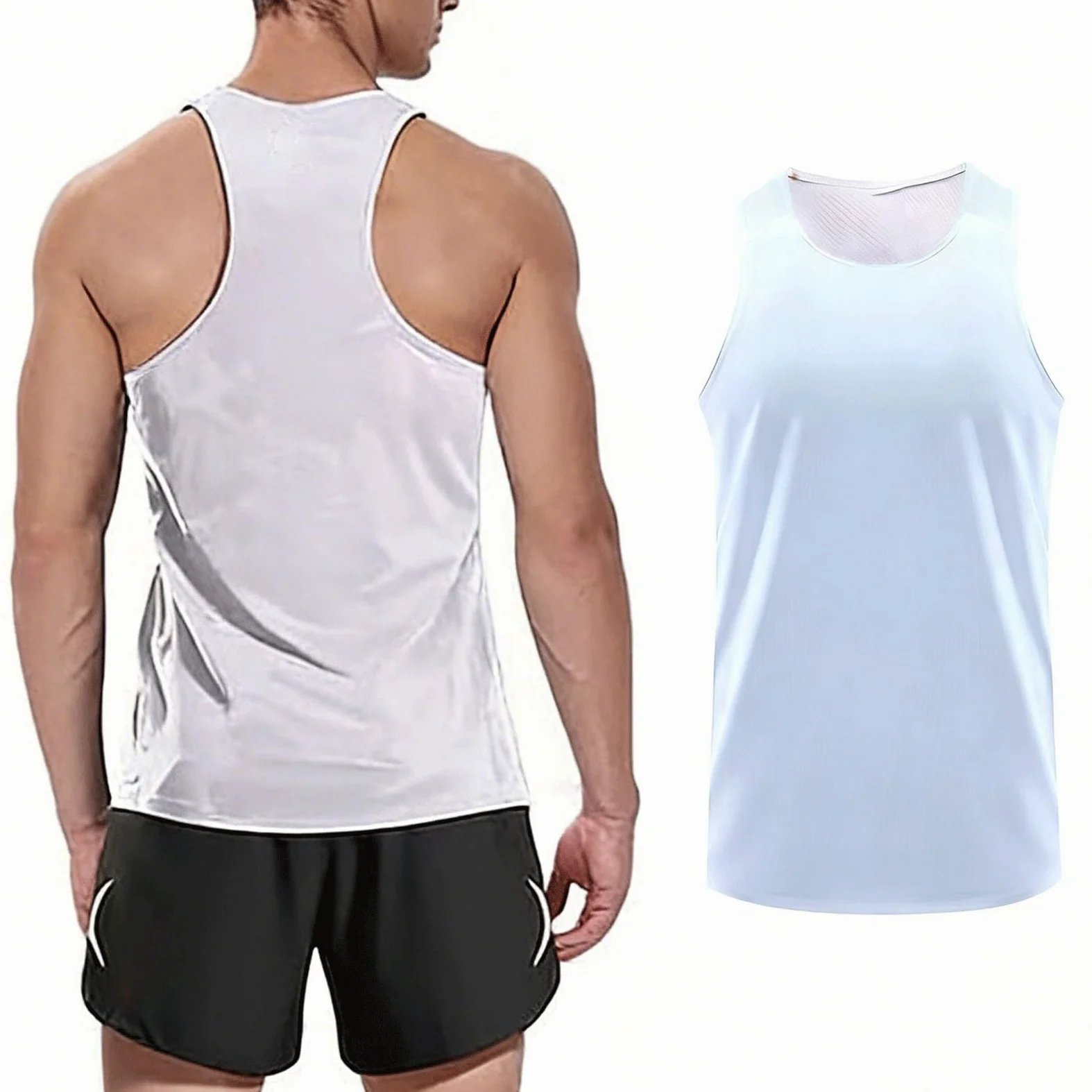 CHUNOTU - Paquete de 3 camisetas sin mangas para hombre, secado rápido, transpirables, atléticas, para entrenamiento, correr, verano, camiseta sin mangas