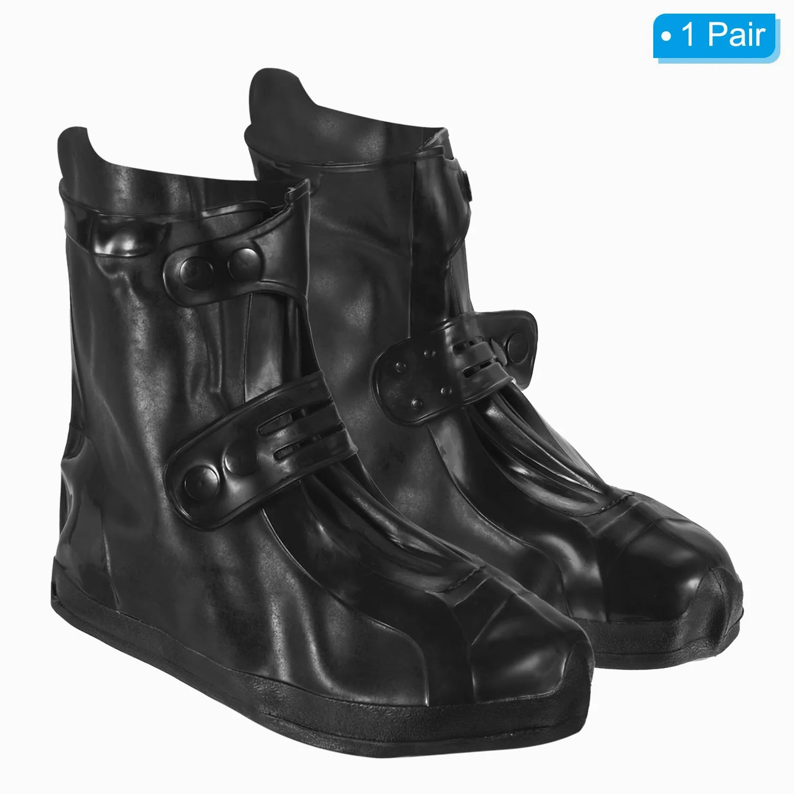 PATIKIL XXXL Cubierta de Zapatos de Silicona Impermeable, 1 Par de Sobrecalzados Reutilizables Antideslizantes para la Lluvia, Nieve y Protección de Botas, al Aire Libre, Negro