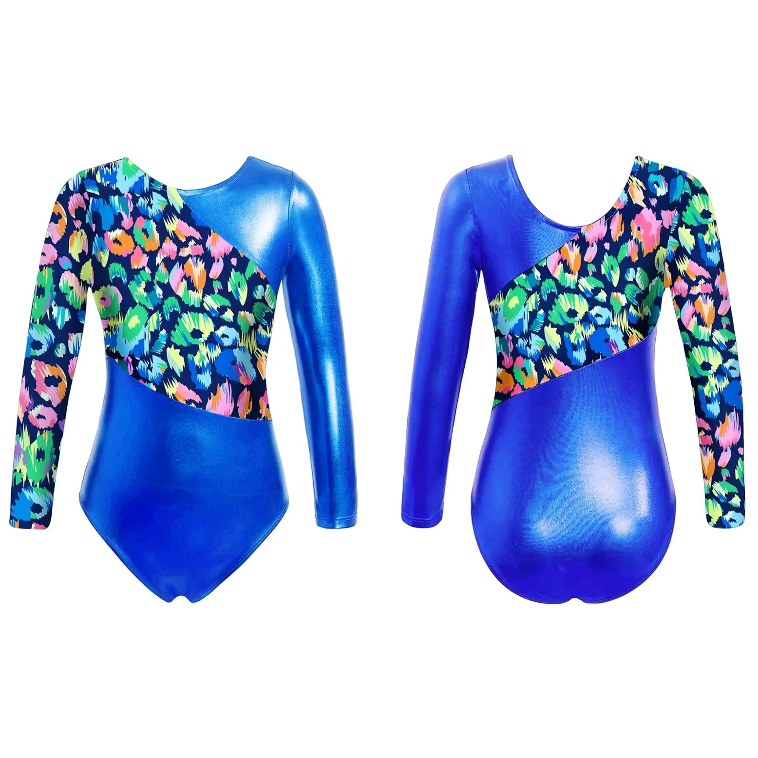Maillots de Gimnasia Niños Niñas Gimnasia Ballet Leotardo Manga larga Ballet Práctica Danza Ropa Leotardo Mono para Niña (Color : Royal Blue, Size : 8)