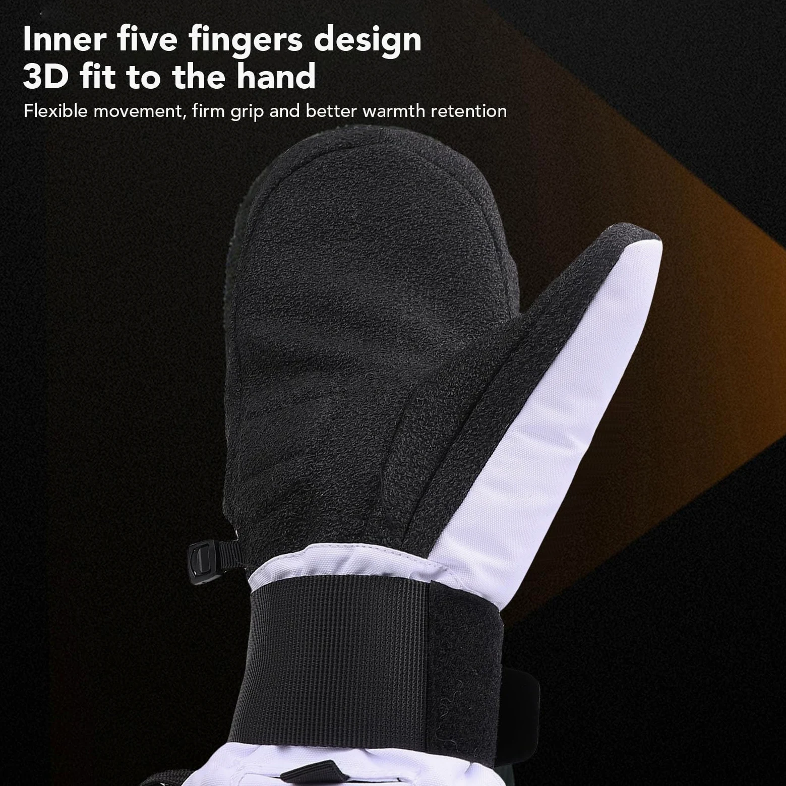 Alomejor de esquí, Manoplas Térmicas con Forro Impermeable con Agarre Flexible y Protección para la Muñeca para Hombres y Mujeres en Climas Fríos Extremos (M)