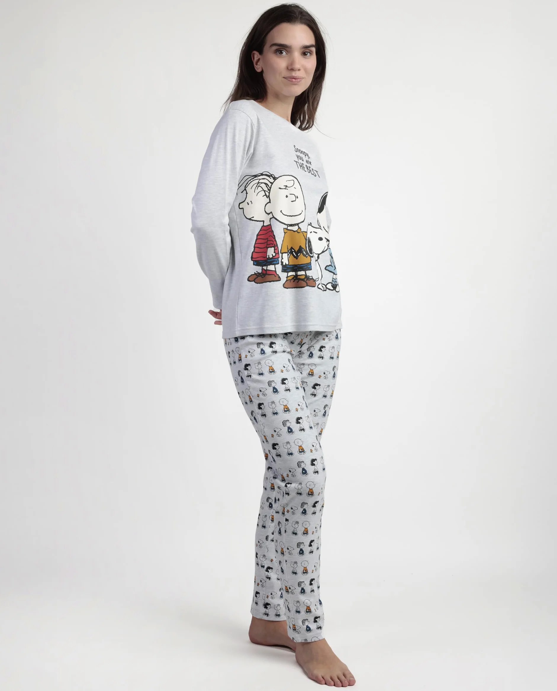 PEANUTS Pijama Manga Larga Snoopy&Friends para Mujer