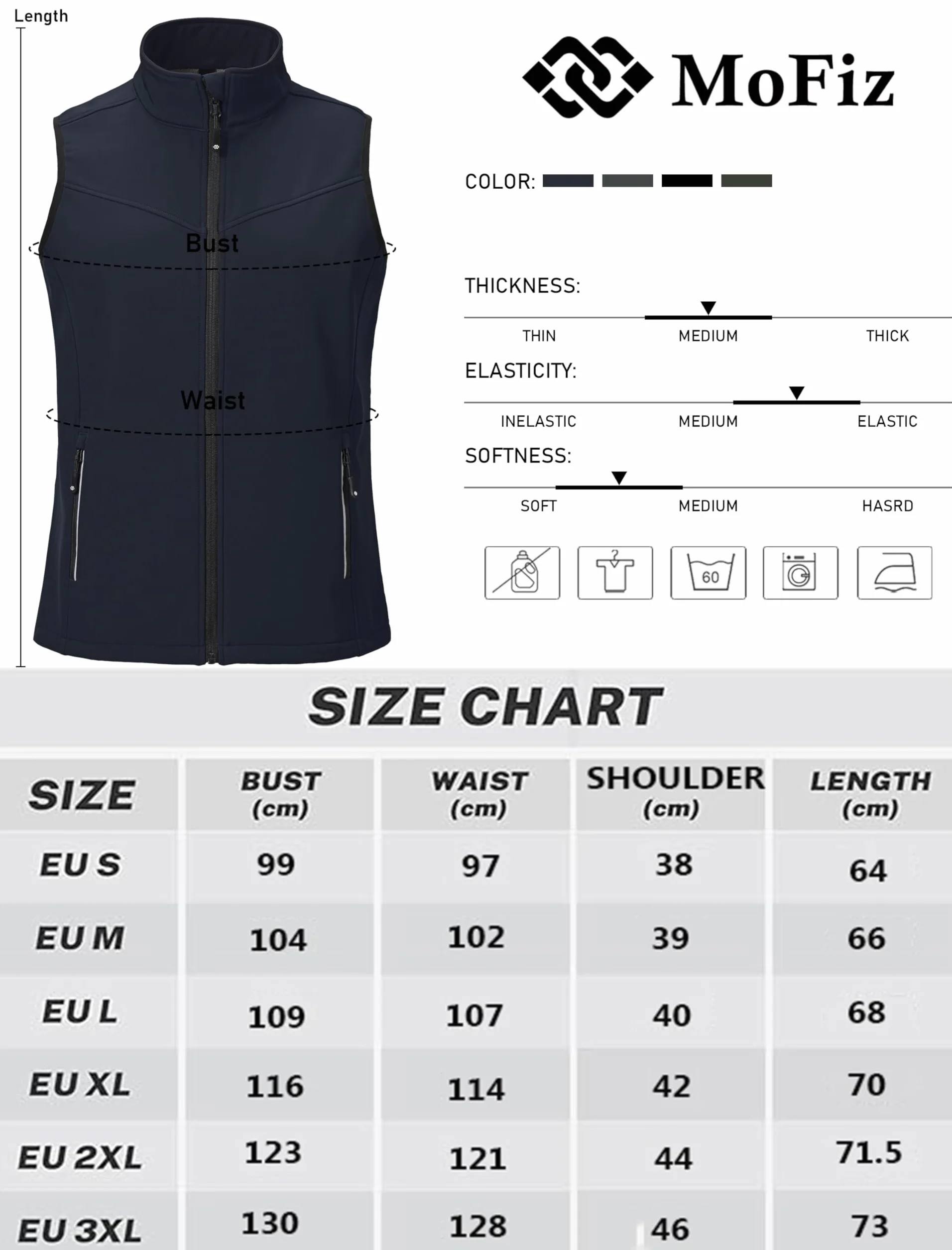 MoFiz Chaleco Ligero Softshell Mujer Chaqueta sin mangas Softshell Acampada Marcha
