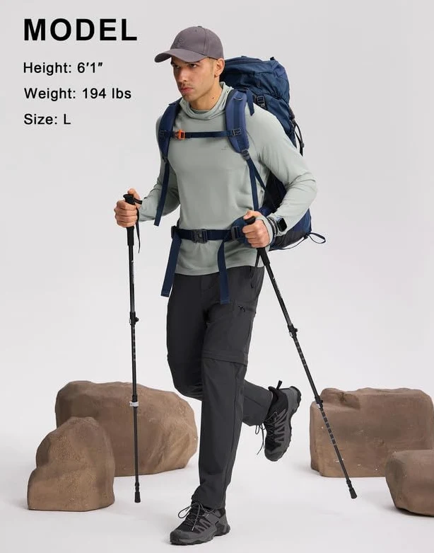 Pioneer Camp Sudadera con capucha UPF 50+ para hombre como camiseta de protección UV, secado rápido, para deportes acuáticos, pesca y verano, con diseño de agujero para el pulgar