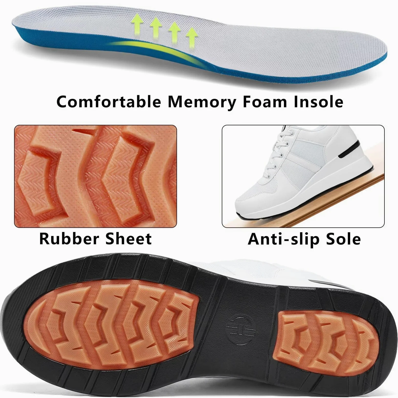 Zapatillas de Cuña para Mujer, Tacón de Cuña de 6 CM