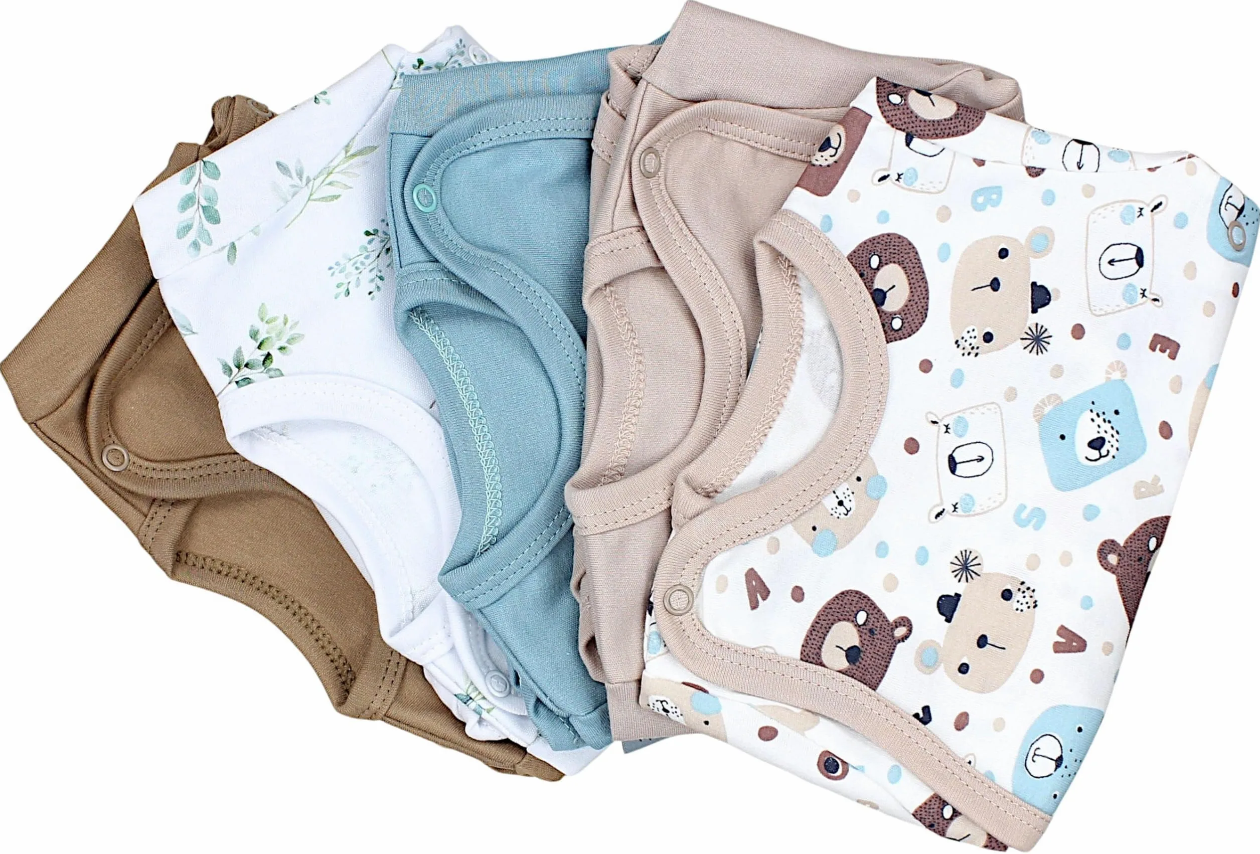 TupTam Body Bebe Manga Larga 5 Unidades – Bodies Bebe con Cierre Lateral en Algodón para Niño y Niña