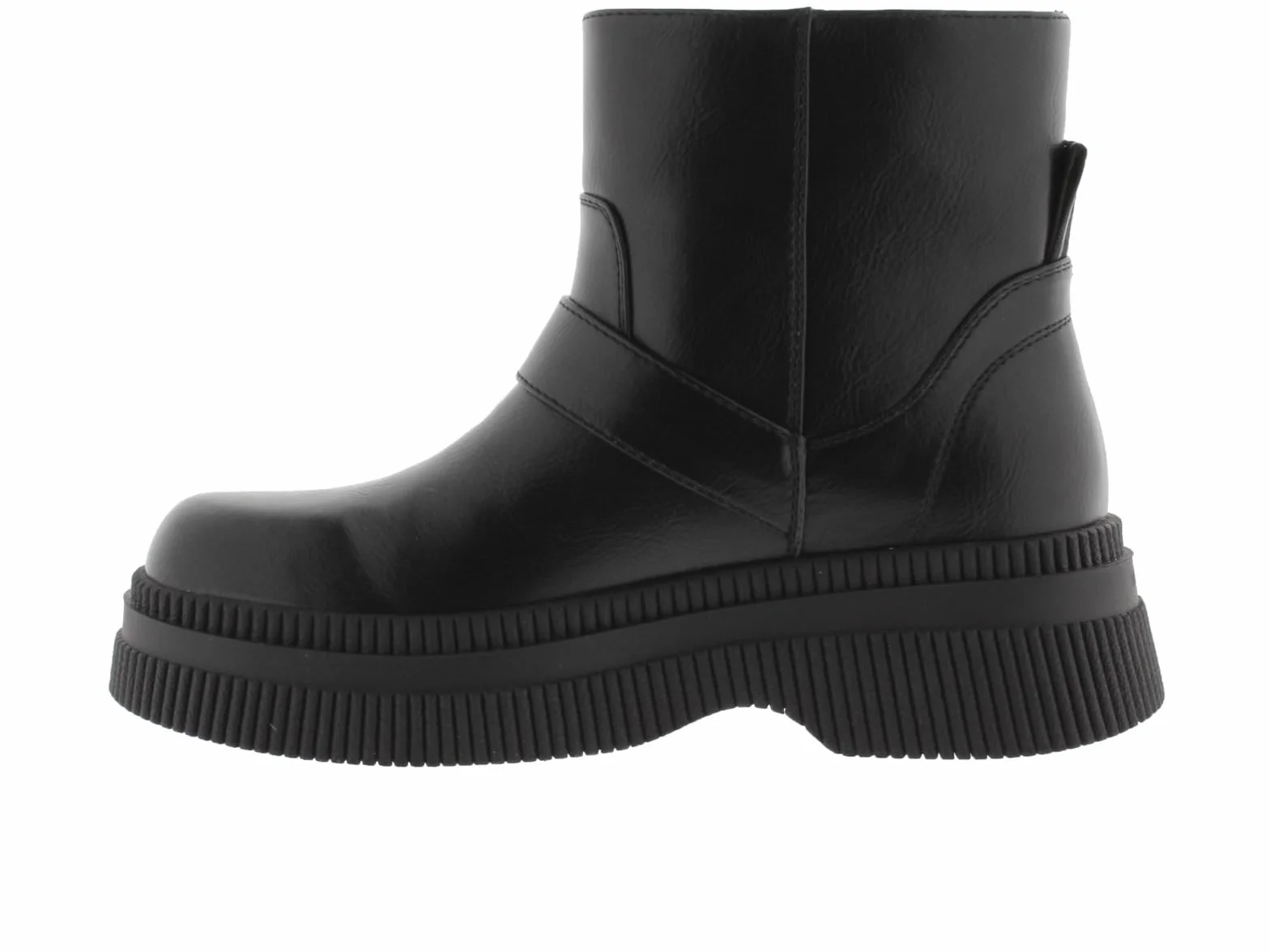 victoria Botines Dublín Efecto Piel Negro Monocromo & Suela Gruesa & Correa 1301105 para Mujer