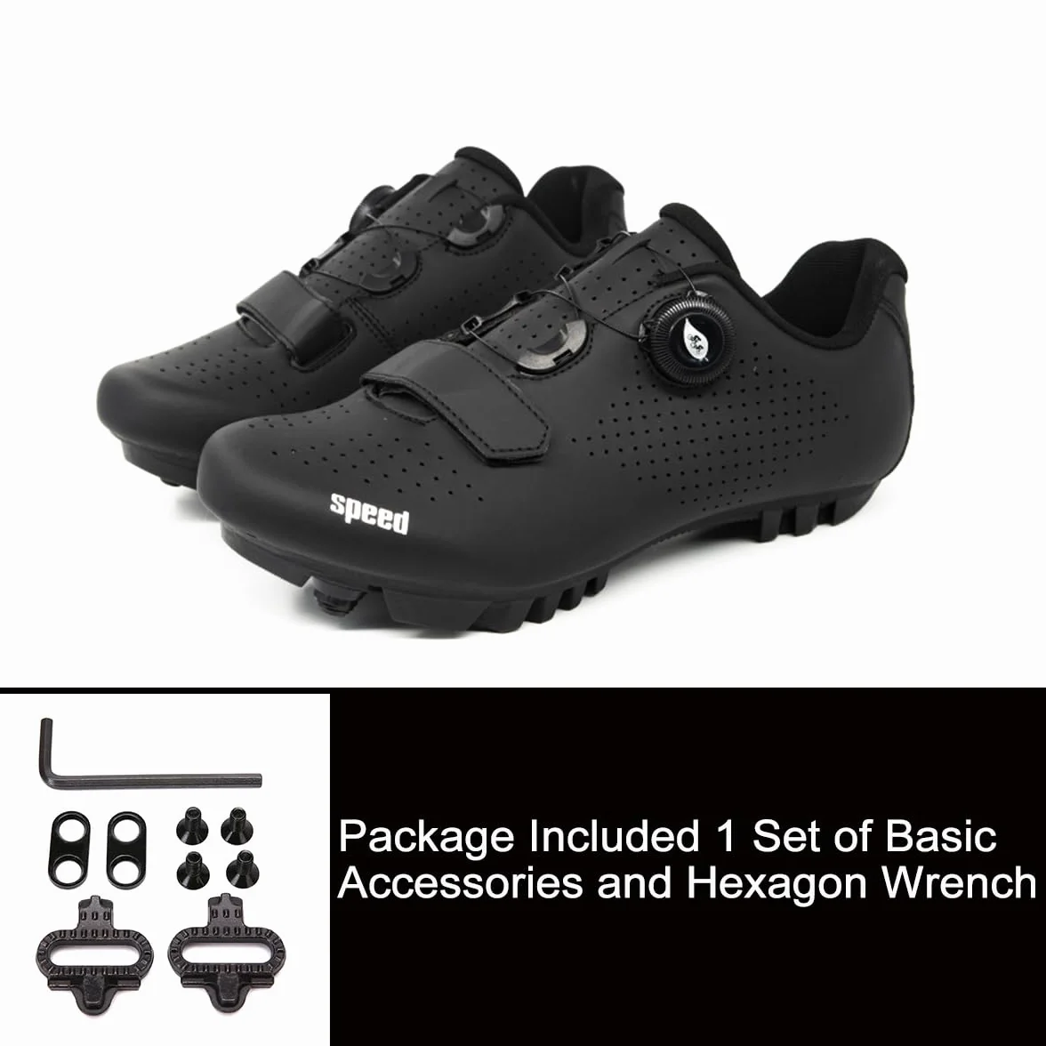 Hixingo Zapatilla de Ciclismo Hombre, Zapatos Bicicleta de Montaña Exterior MTB Compatibles con SPD Lock System, Zapatillas de Ciclismo Unisex Adulto Respirables