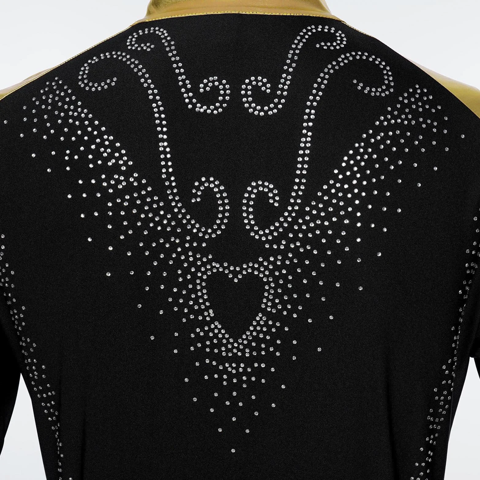 Sywiyi Camisa de baile estándar de manga larga para hombre, cuello en V, disfraz salsa cha