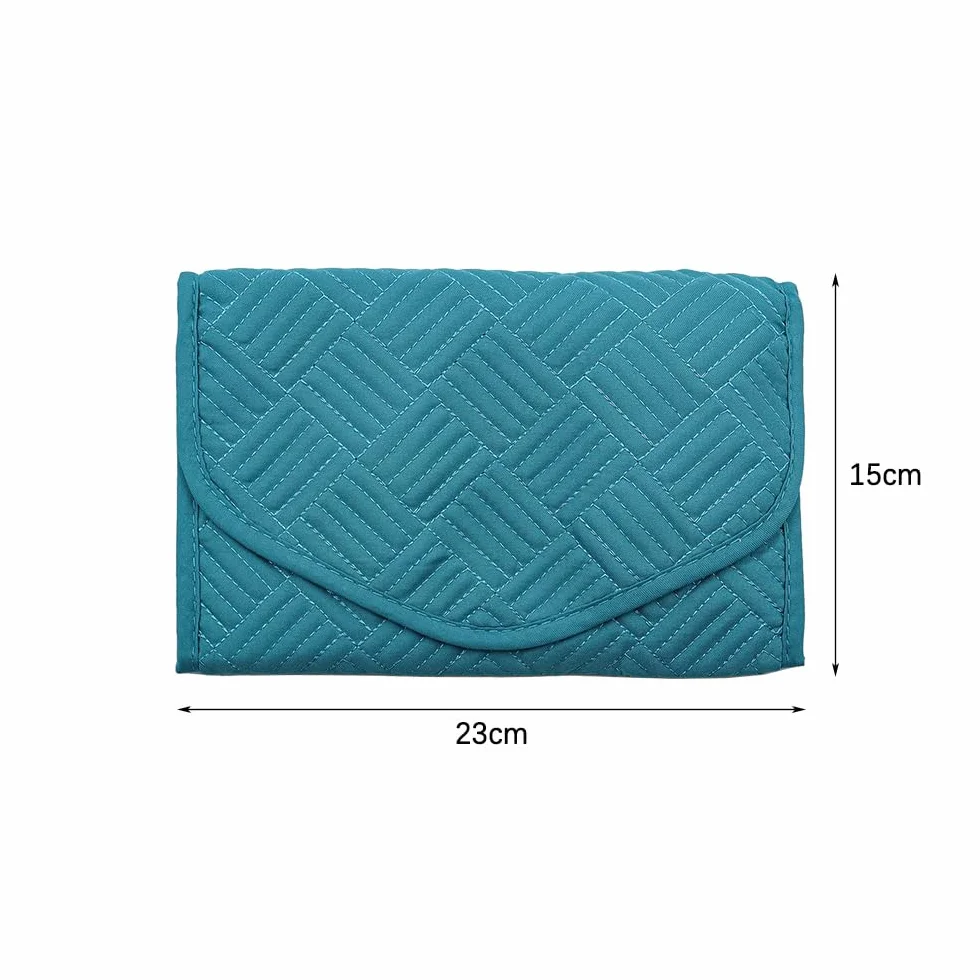 Rollos de Joyas para Viajes Organizador de Joyas de Viaje Plegable Estuche de Almacenamiento Bolsa para Anillos Pendientes Collares Pulseras (Verde)