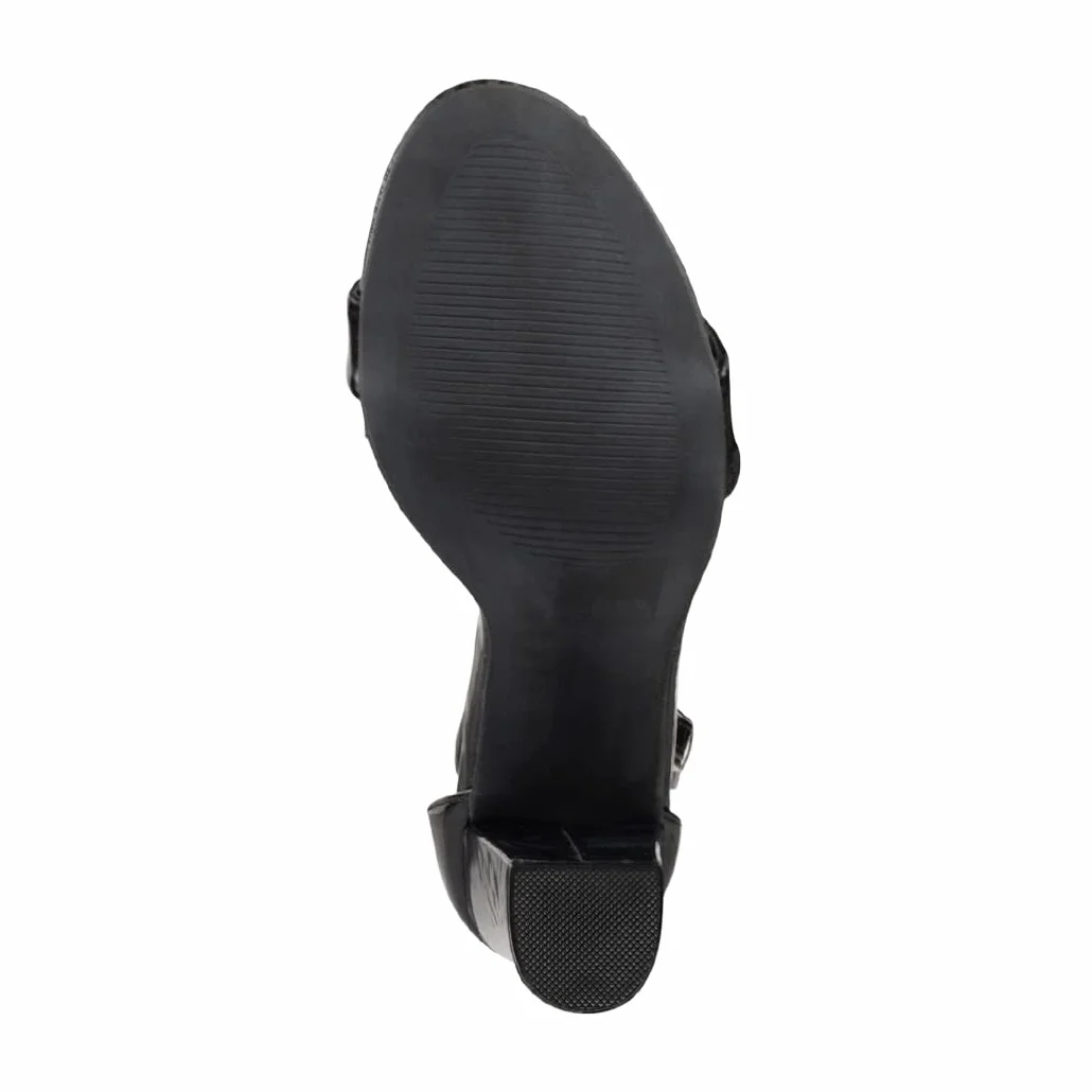 Elara Señoras Abierto Elegante Chunky Heel Pump