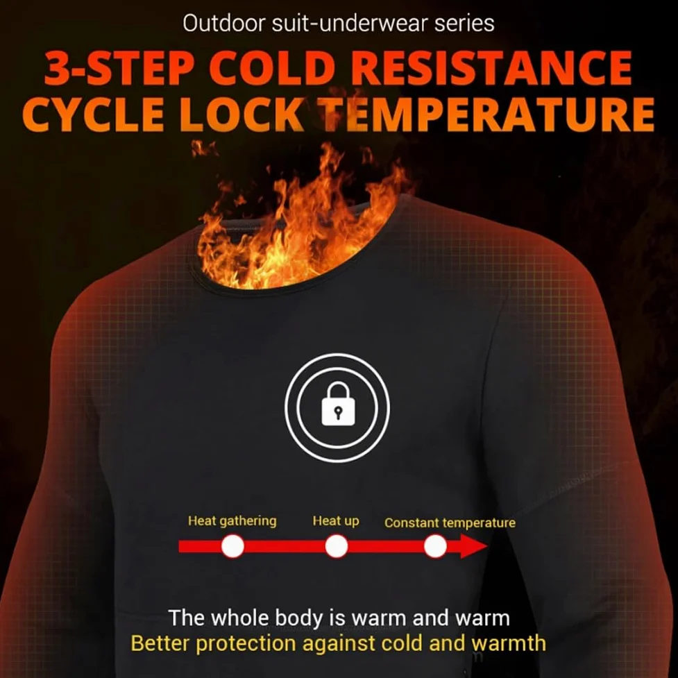 Ropa Interior Térmica para Hombre, Camisetas Chaquetas Y Camisetas De Esquí con Calefacción USB De 26 Zonas