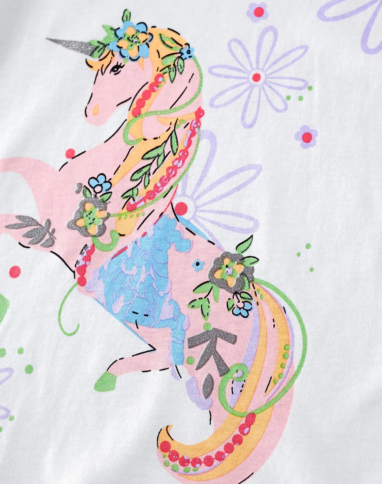 Camisetas de Manga Corta para Niñas T-Shirts Algodón de Unicornio Ropa de Verano para Niña 3-8 Años