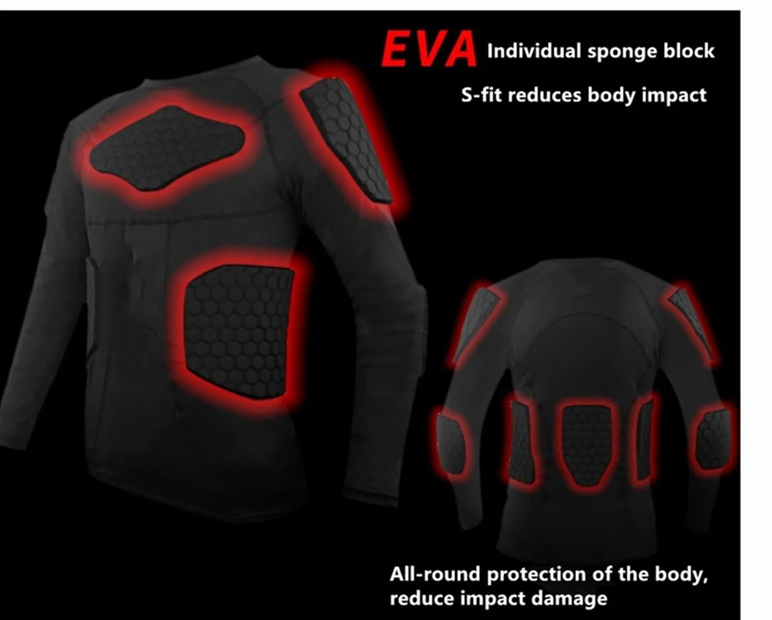 Camiseta Portero Profesional Hombre Chaleco Acolchado EVA con Protección Codos/Pecho, Equipación Seguridad Transpirable para Entrenamiento y Partidos(E,M (Fit 45-65kg))