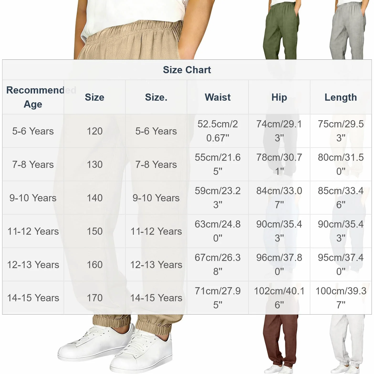 Pantalones de Lino para Niños, Algodón y Lino, Cintura Elástica, Pantalón Chino Largo, Cómodo Transpirable, Jogging Pants, Ropa Adolescentes Chicos 5-15 Años
