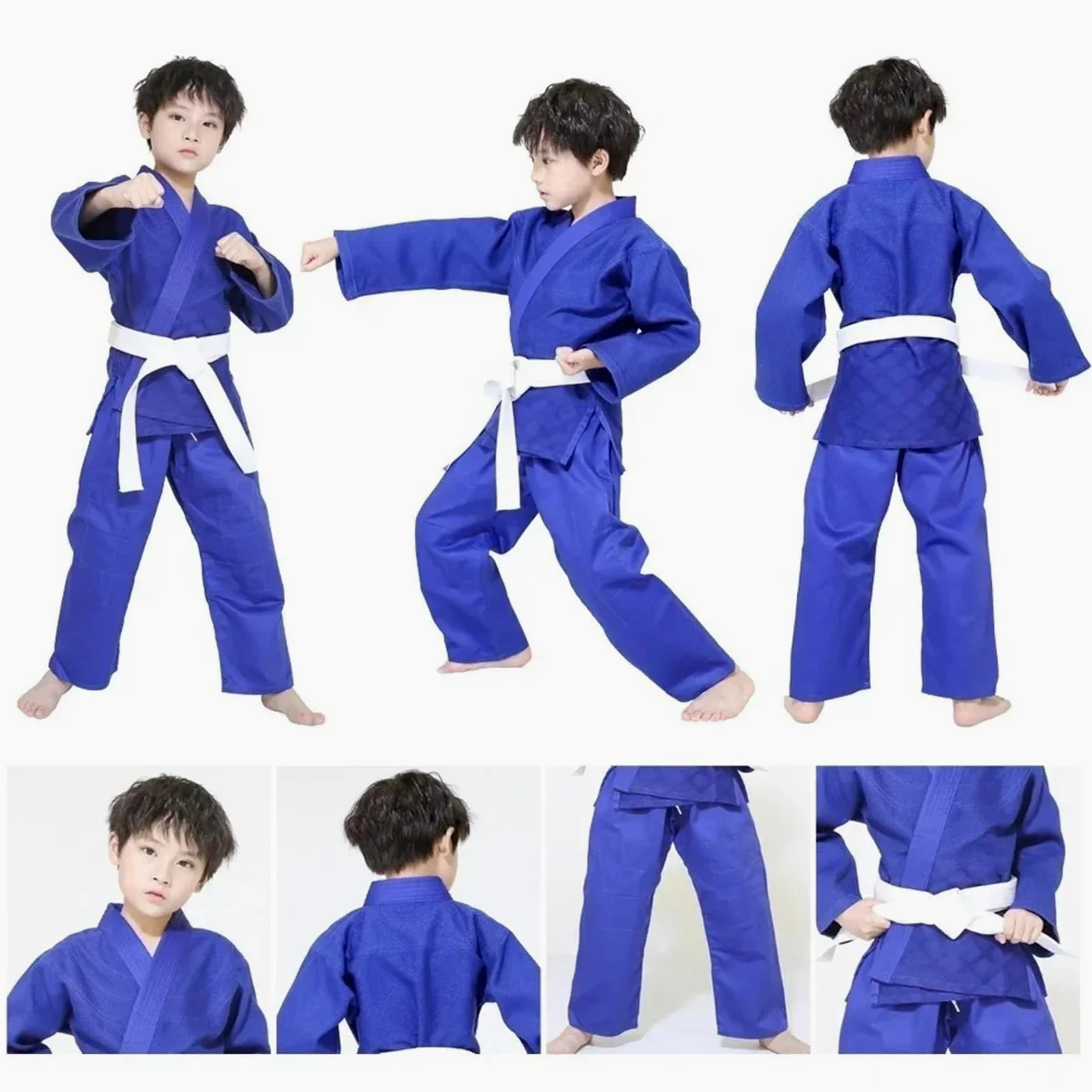 Traje De Judo Uniforme profesional de artes marciales Judo Gi con cinturón blanco, Kimono blanqueado tejido único, perfecto for competición o entrenamiento