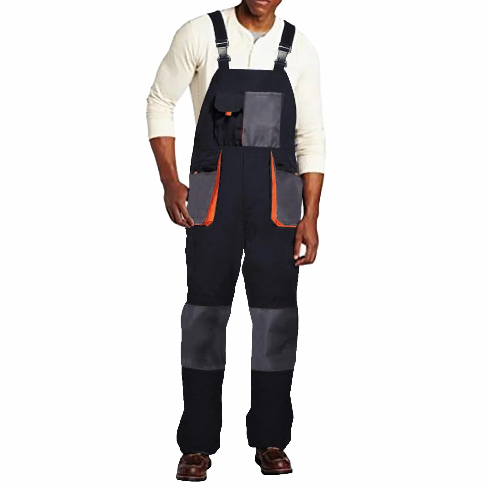 Tirantes para hombre pantalones de trabajo con botones tallas grandes negro peto de trabajo