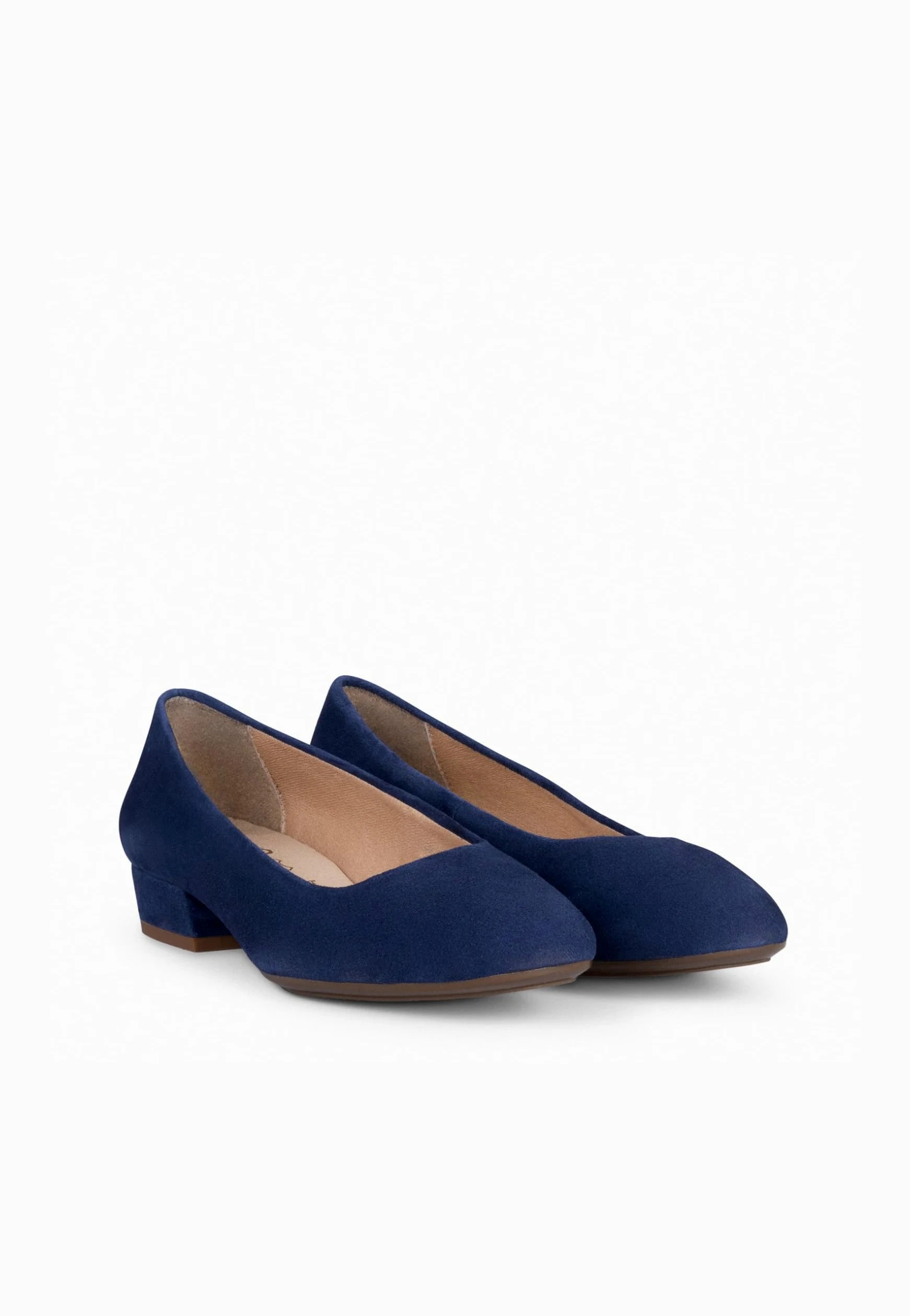 miMaO. Zapatos cómodos de tacón bajo para Mujer en Ante. Plantilla de Gel. Hecho en España