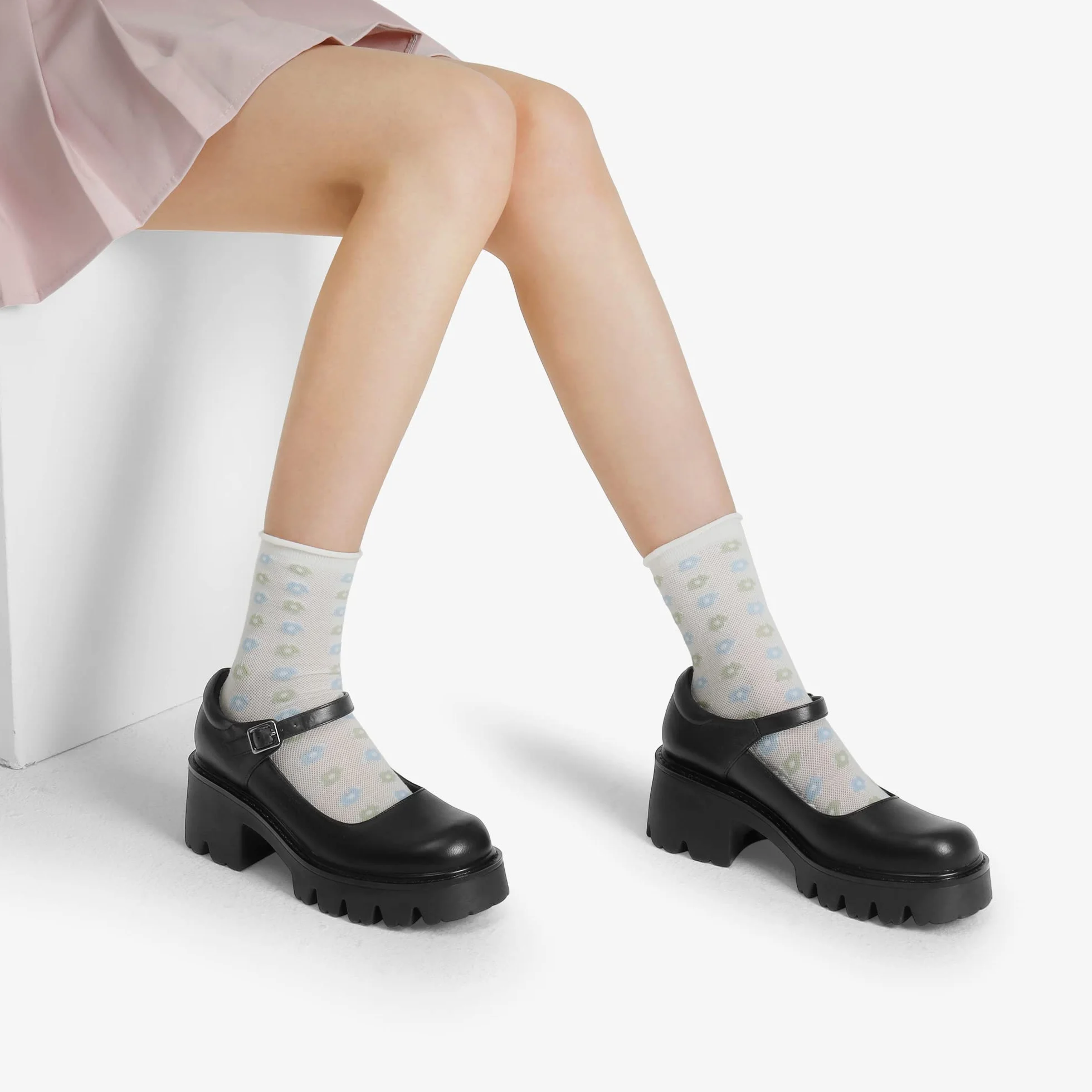 DREAM PAIRS Mary Jane Mujer Zapatos de Tacón Ancho Cómodos con Plataforma Lolita Japonesa